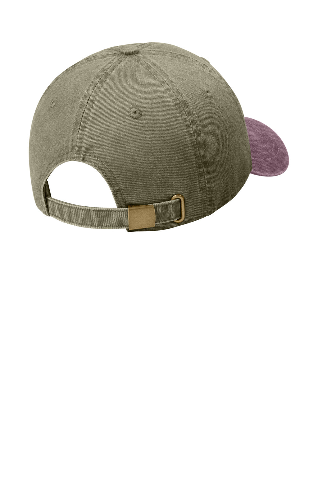 Port Authority Two-Tone Pigment-Dyed Cap. CP83 - Khaki/ Maroon - back