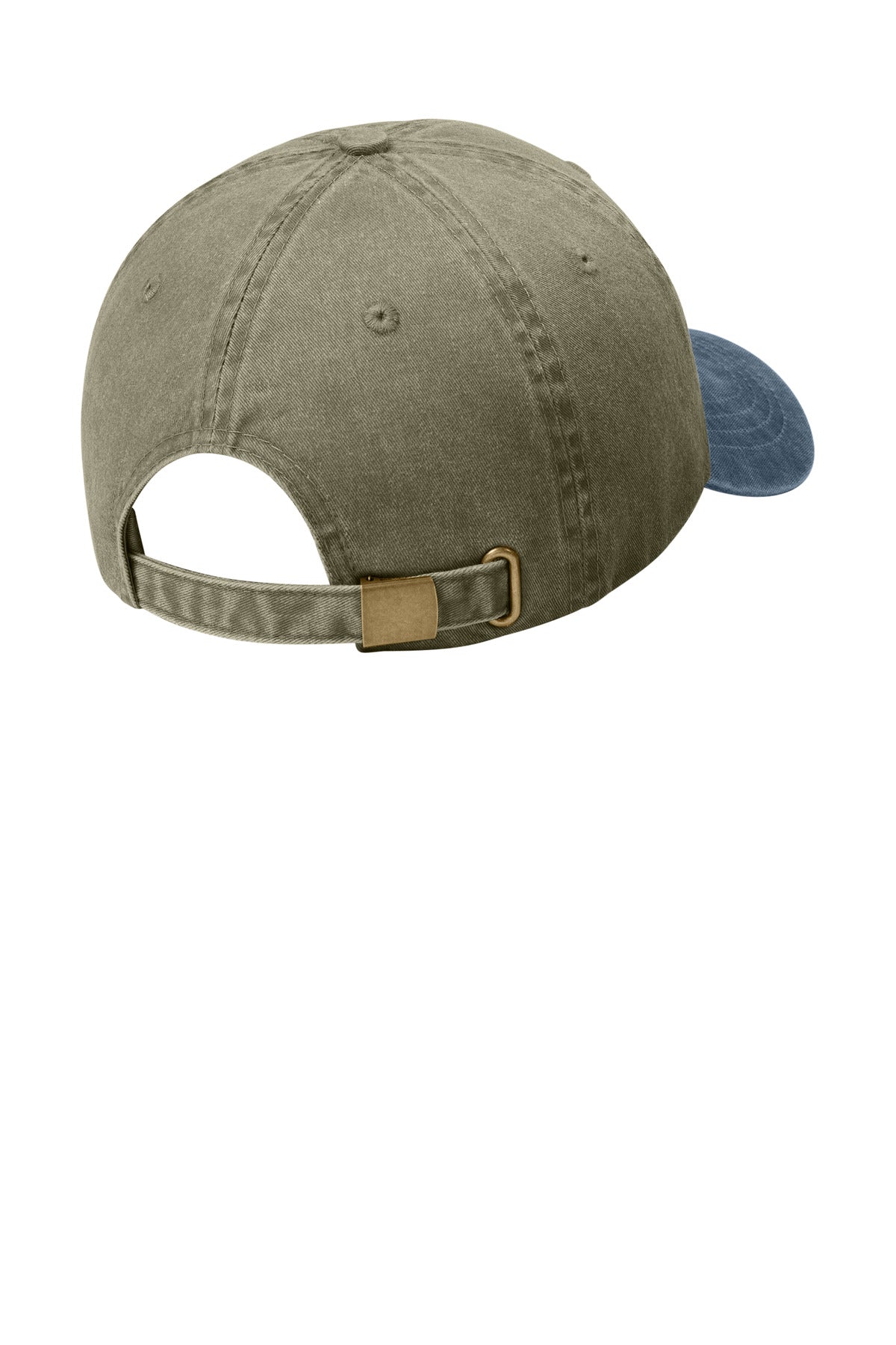Port Authority Two-Tone Pigment-Dyed Cap. CP83 - Khaki/ Navy - back