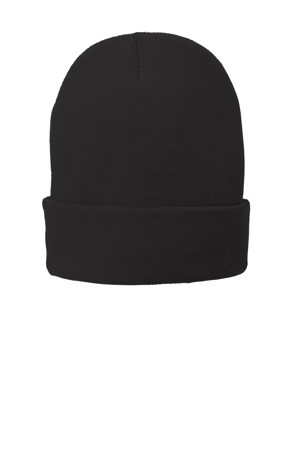 Port Authority Fleece-Lined Knit Cap. CP90L - Black - front