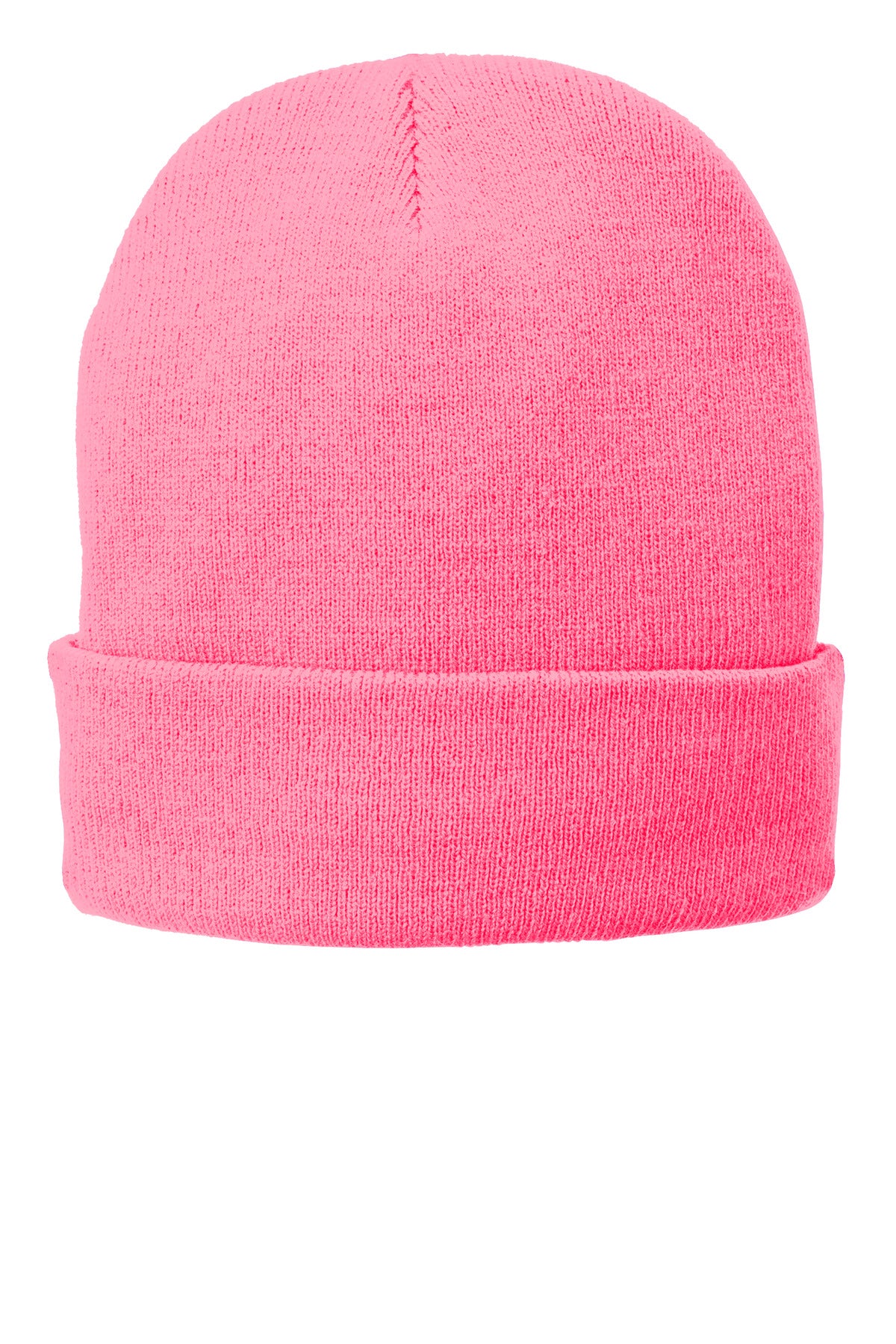 Port Authority Fleece-Lined Knit Cap. CP90L - Neon Pink Glo - front