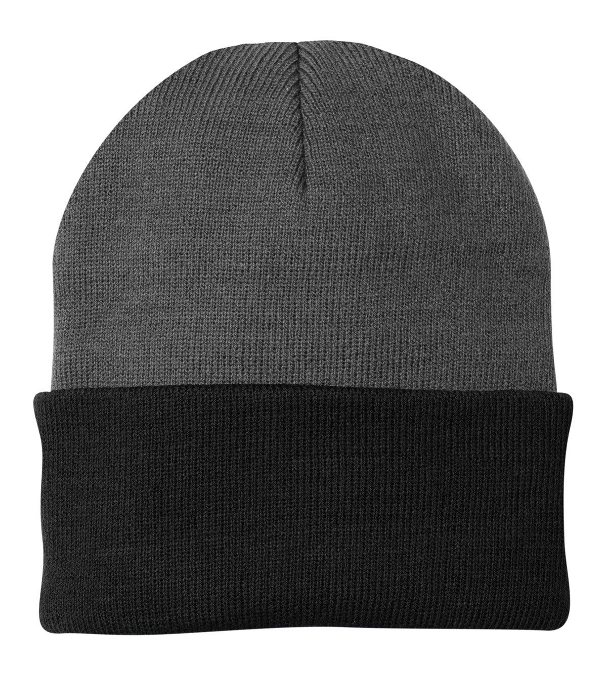 Port Authority Knit Cap. CP90 - Athletic Oxford/ Black - front