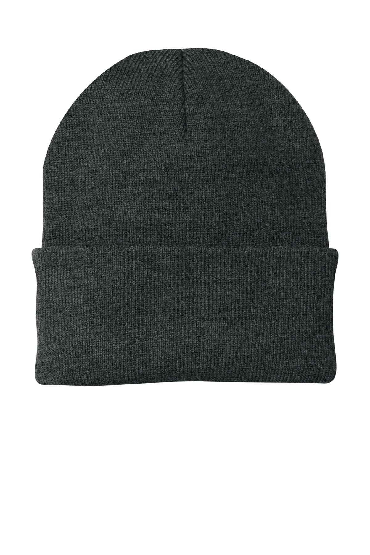 Port Authority Knit Cap. CP90 - Charcoal Heather - front