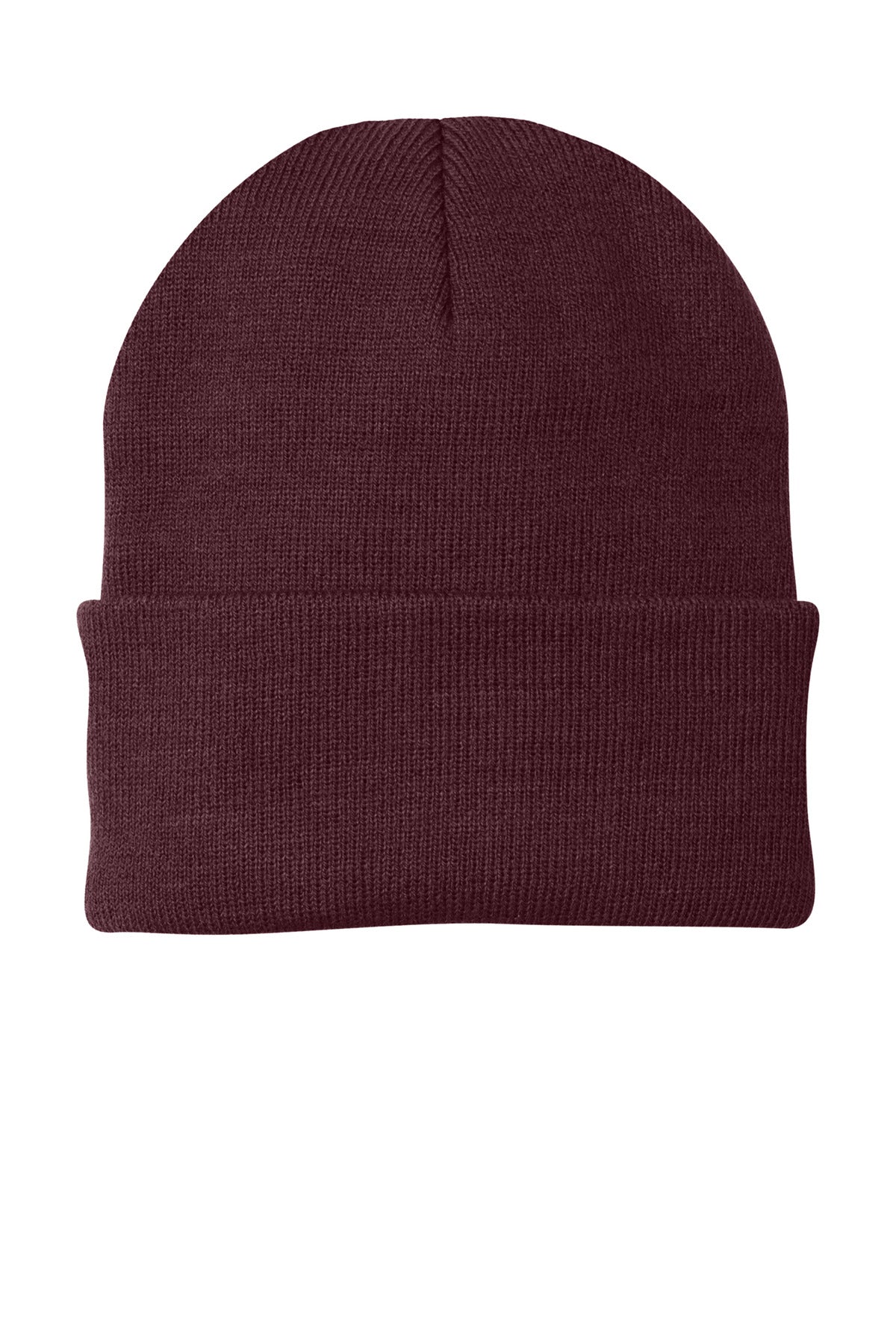 Port Authority Knit Cap. CP90 - Maroon - front