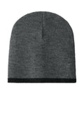 Port Authority Beanie Cap. CP91 - Athletic Oxford/ Black - front