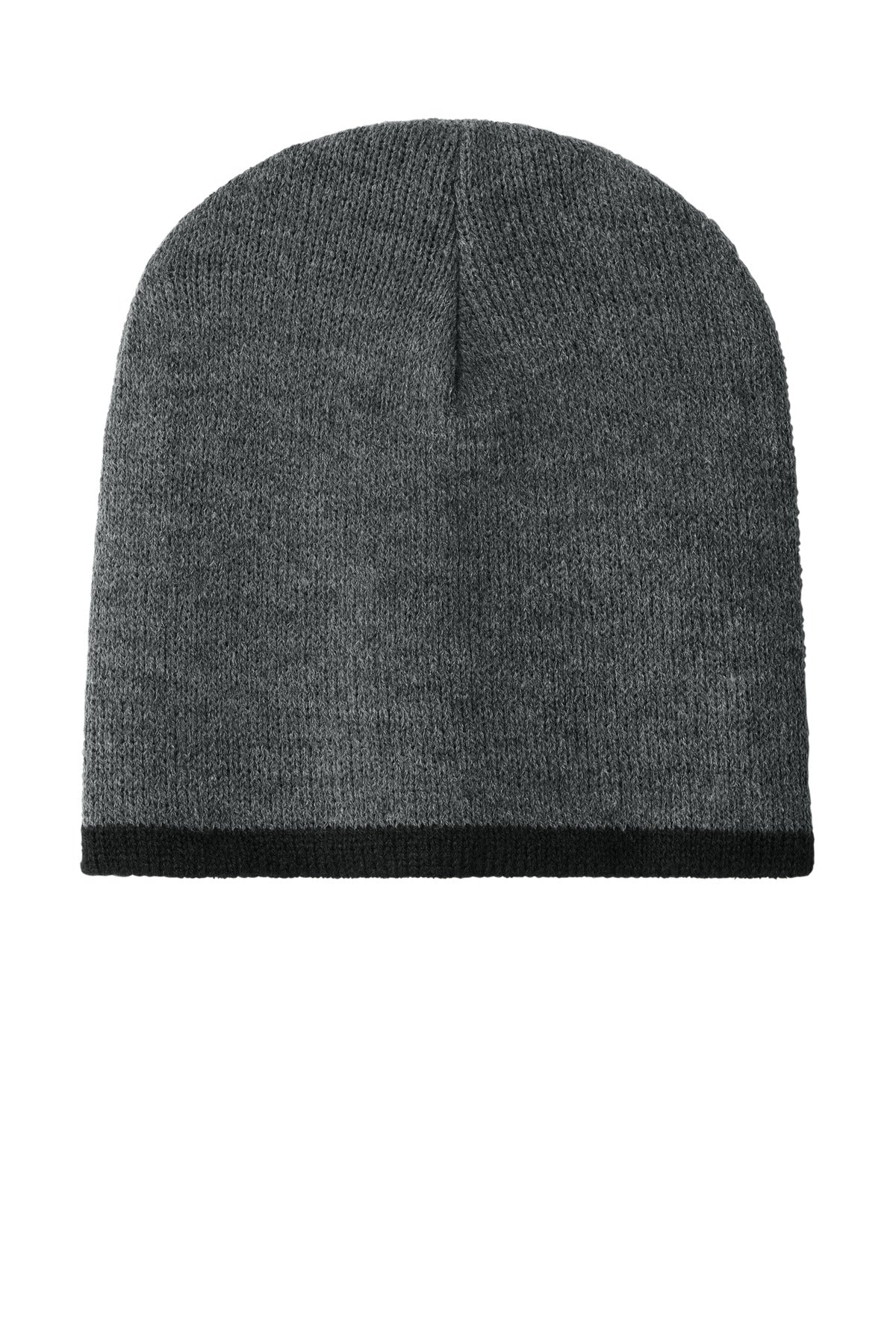 Port Authority Beanie Cap. CP91 - Athletic Oxford/ Black - front