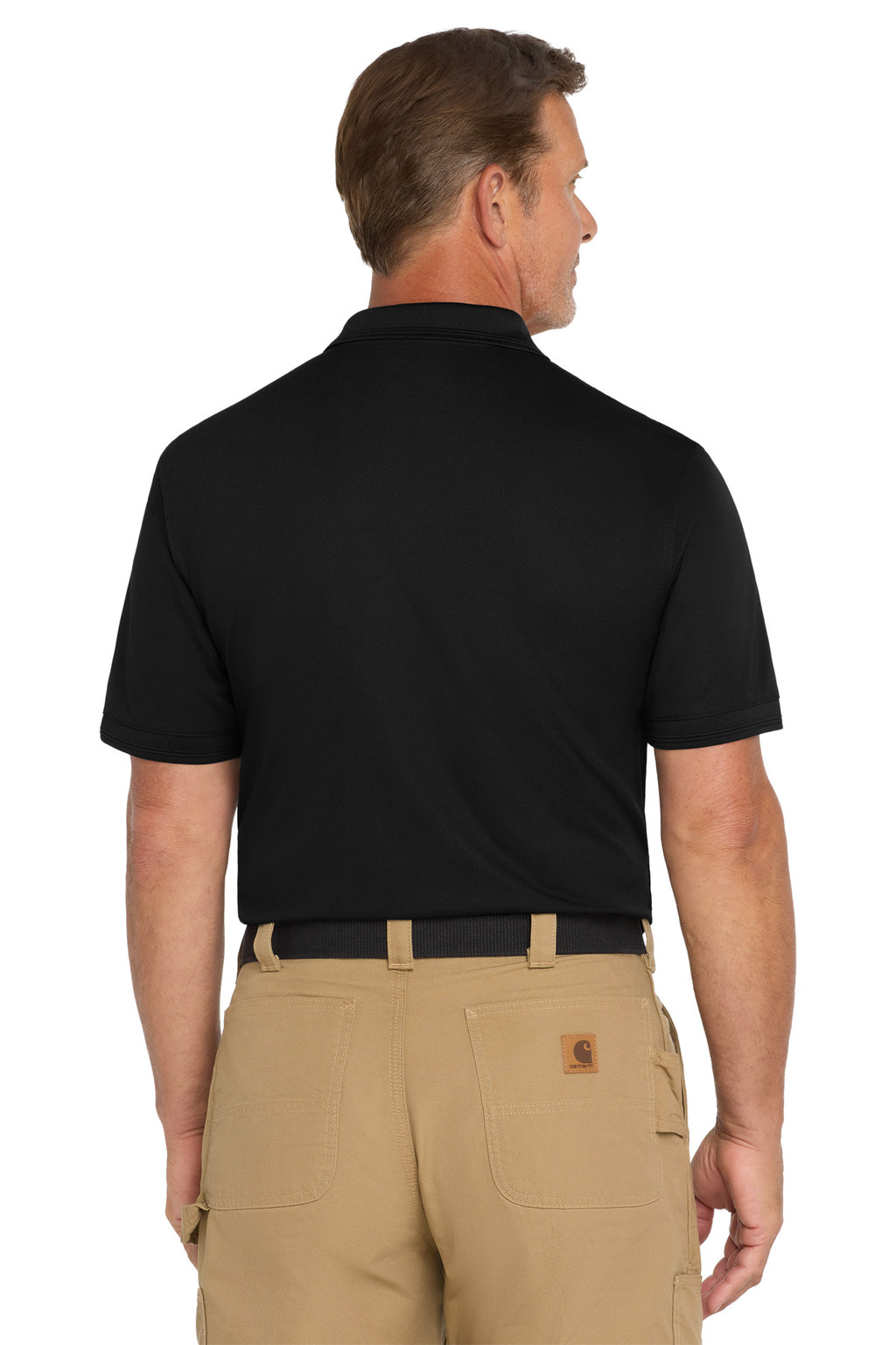 CornerStone Industrial Snag-Proof Pique Pocket Polo. CS4020P - Black - back