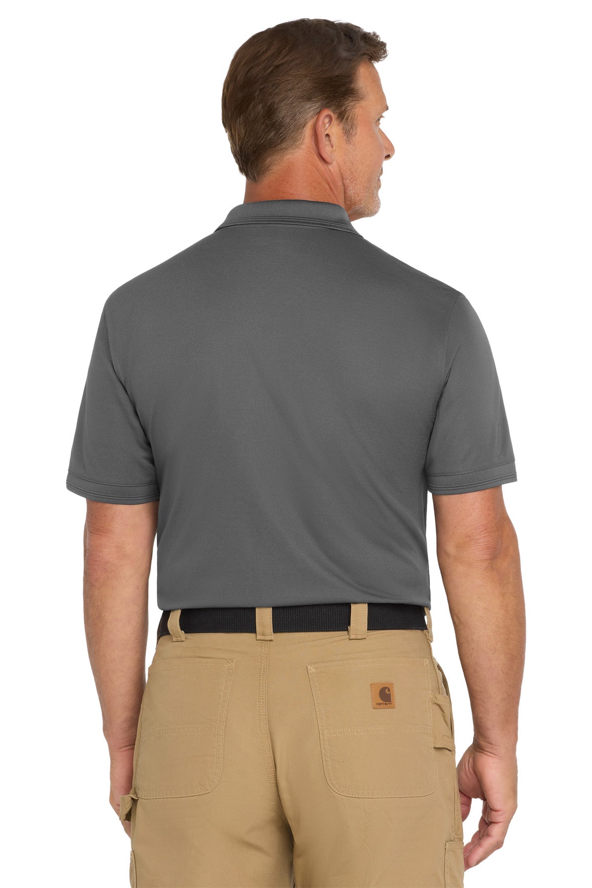 CornerStone Industrial Snag-Proof Pique Pocket Polo. CS4020P - Charcoal - back