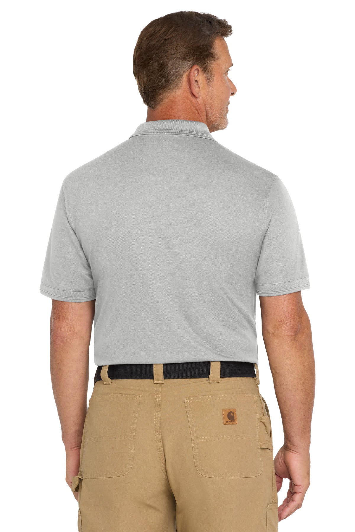 CornerStone Industrial Snag-Proof Pique Pocket Polo. CS4020P - Light Grey - back