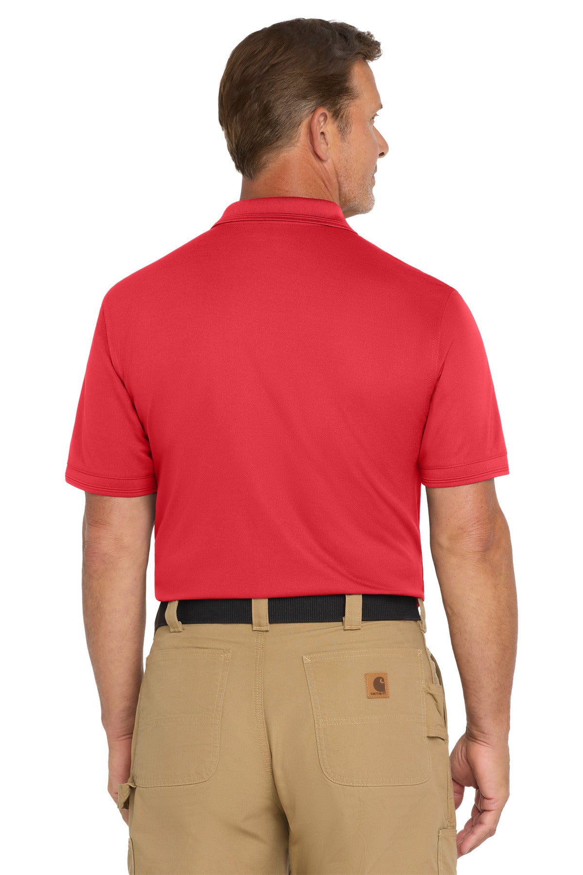 CornerStone Industrial Snag-Proof Pique Pocket Polo. CS4020P - Red - back