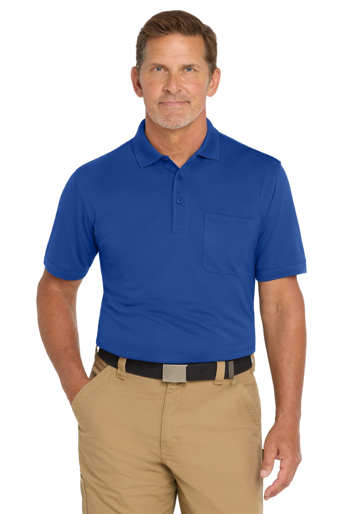 CornerStone Industrial Snag-Proof Pique Pocket Polo. CS4020P - Royal - front