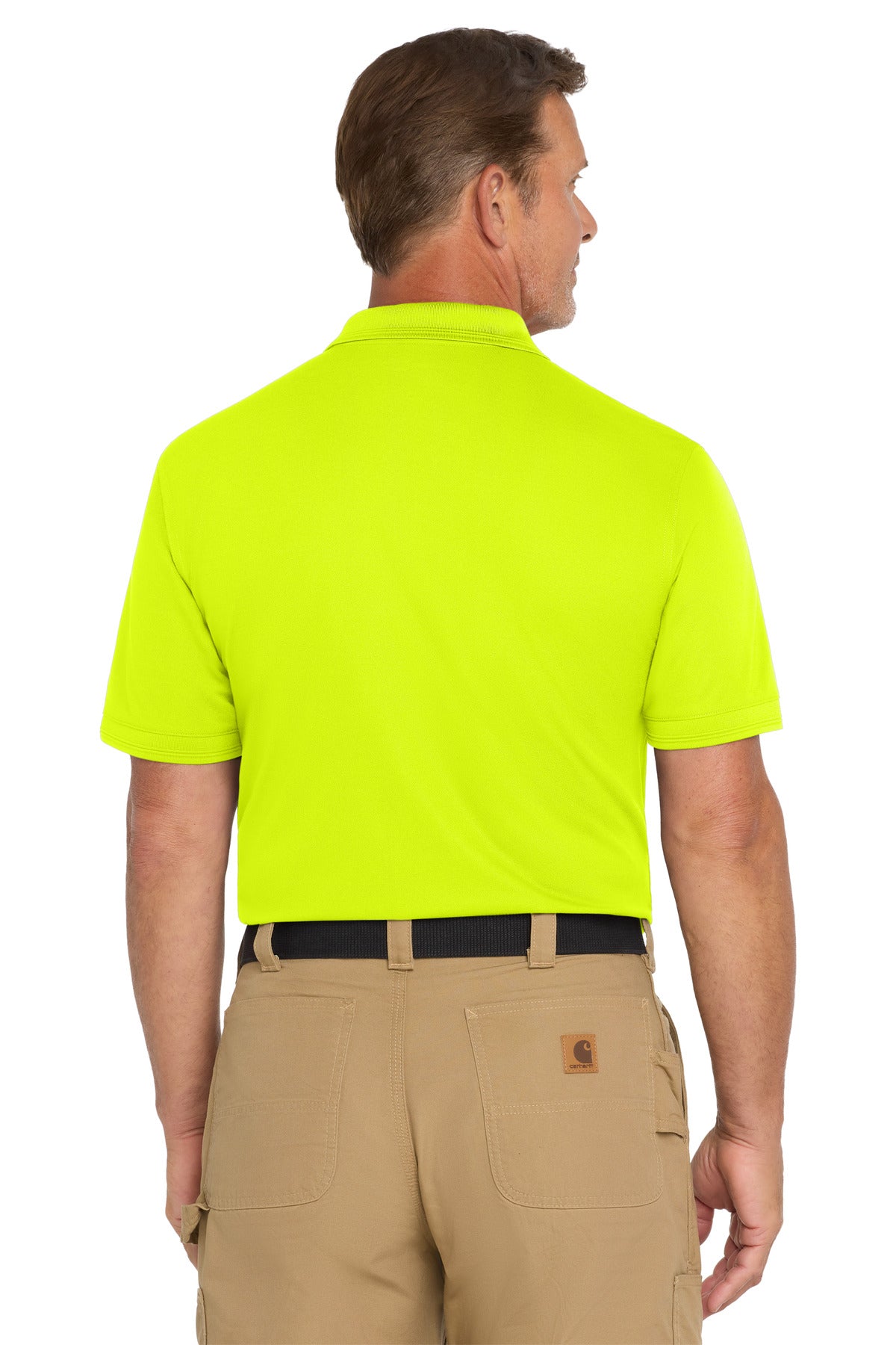 CornerStone Industrial Snag-Proof Pique Pocket Polo. CS4020P - Safety Yellow - back