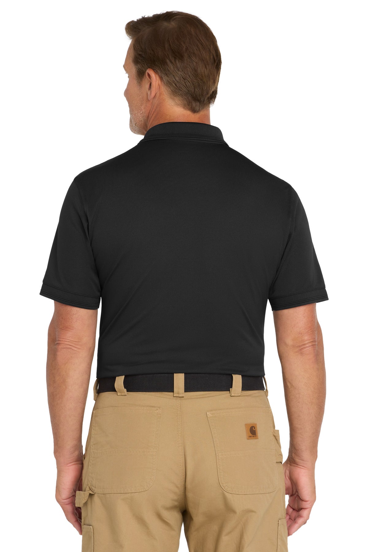 CornerStone Industrial Snag-Proof Pique Polo. CS4020 - Black - back