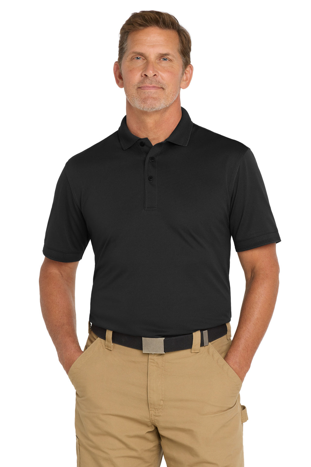 CornerStone Industrial Snag-Proof Pique Polo. CS4020 - Black - front