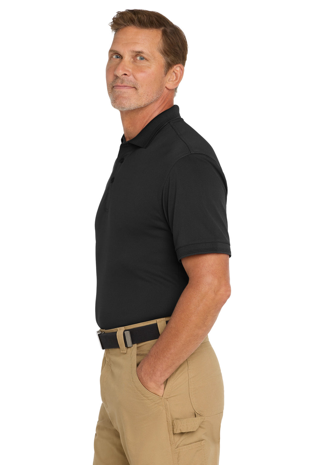 CornerStone Industrial Snag-Proof Pique Polo. CS4020 - Black - side