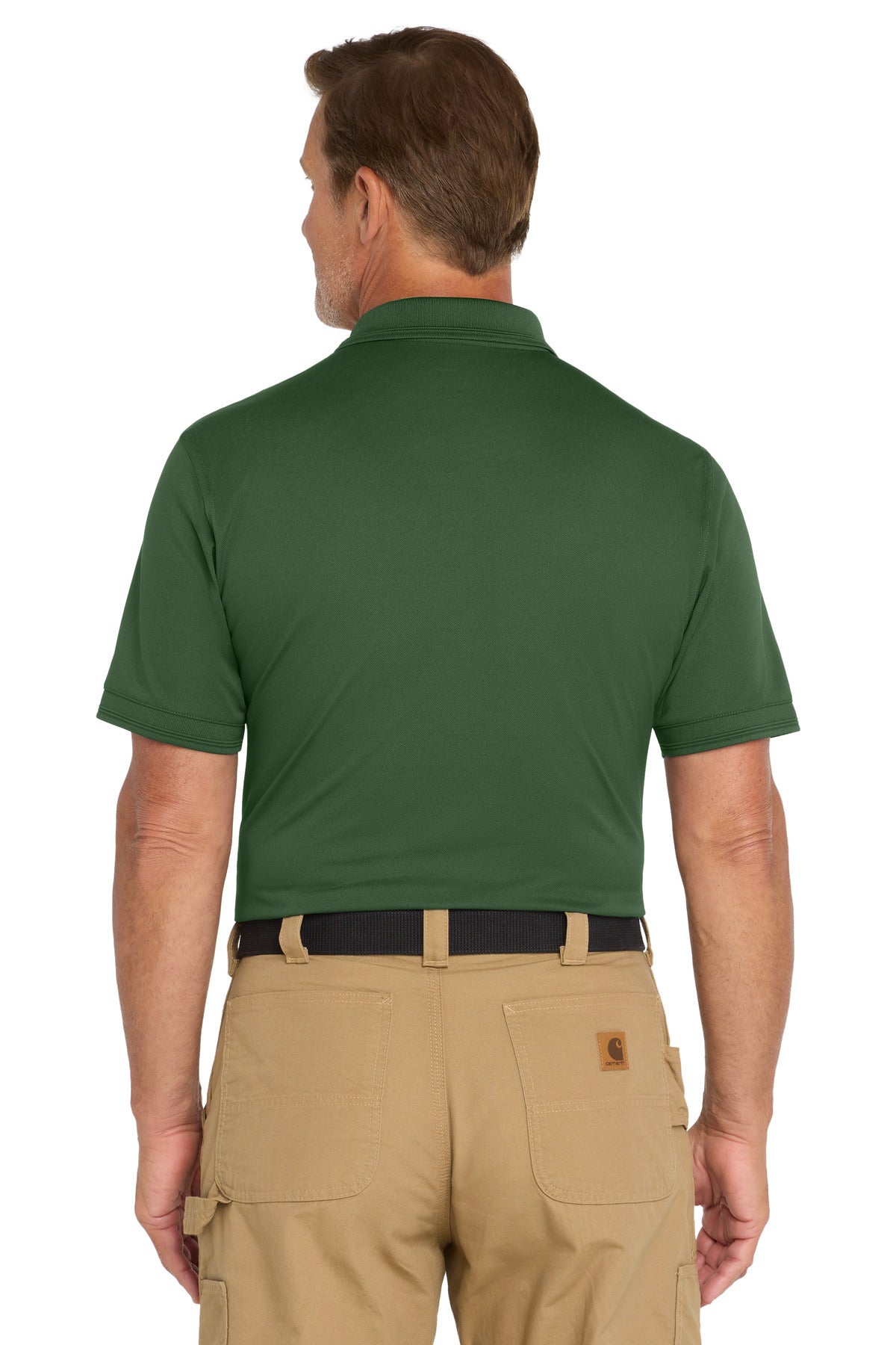 CornerStone Industrial Snag-Proof Pique Polo. CS4020 - Dark Green - back