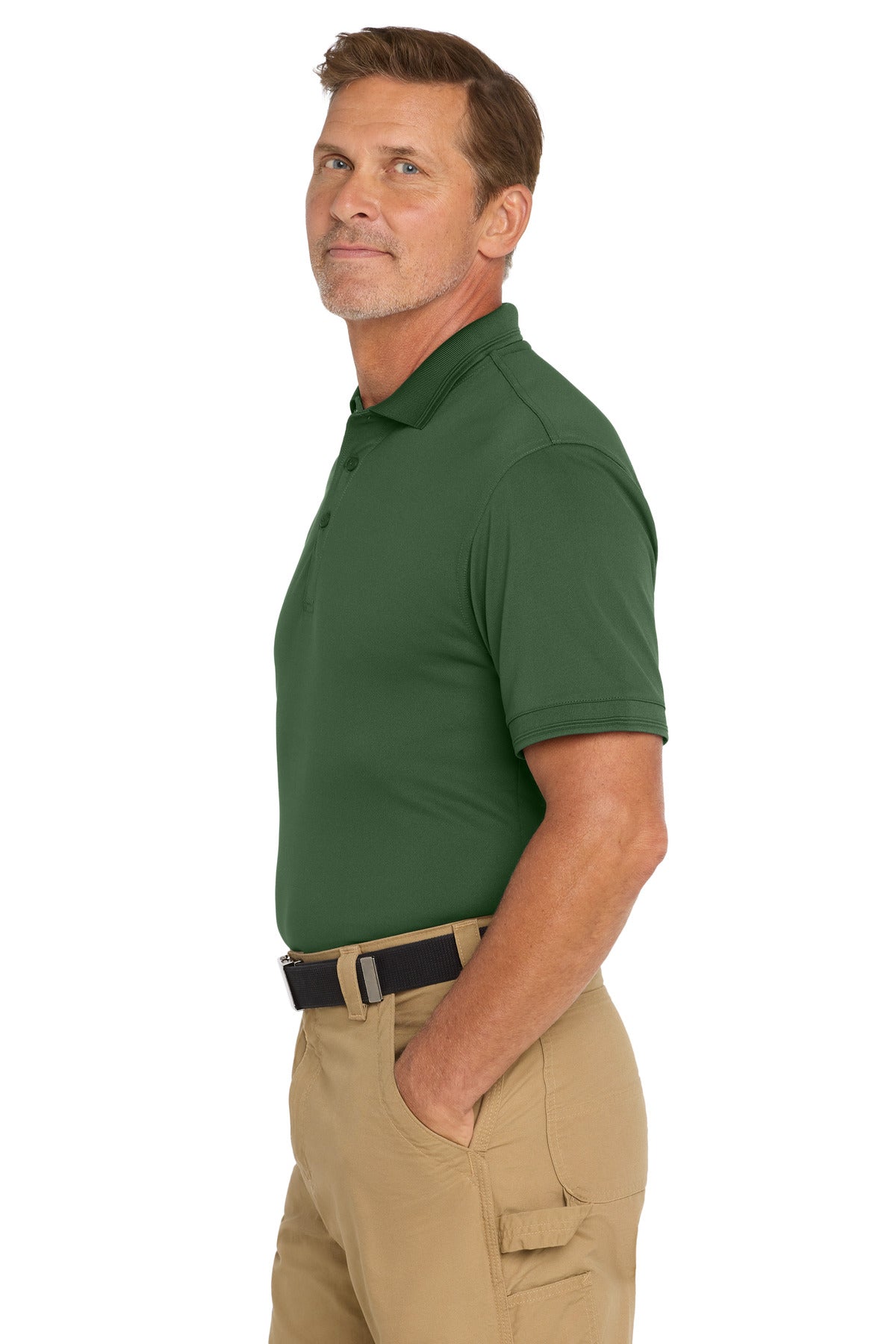 CornerStone Industrial Snag-Proof Pique Polo. CS4020 - Dark Green - side