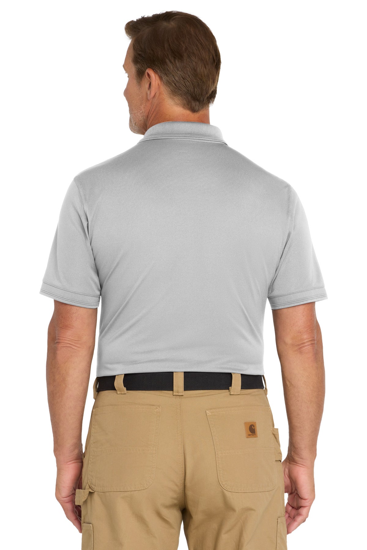 CornerStone Industrial Snag-Proof Pique Polo. CS4020 - Light Grey - back