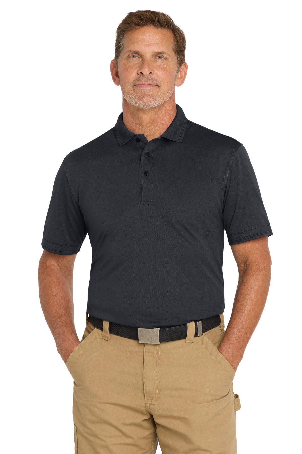 CornerStone Industrial Snag-Proof Pique Polo. CS4020 - Navy Blue - front
