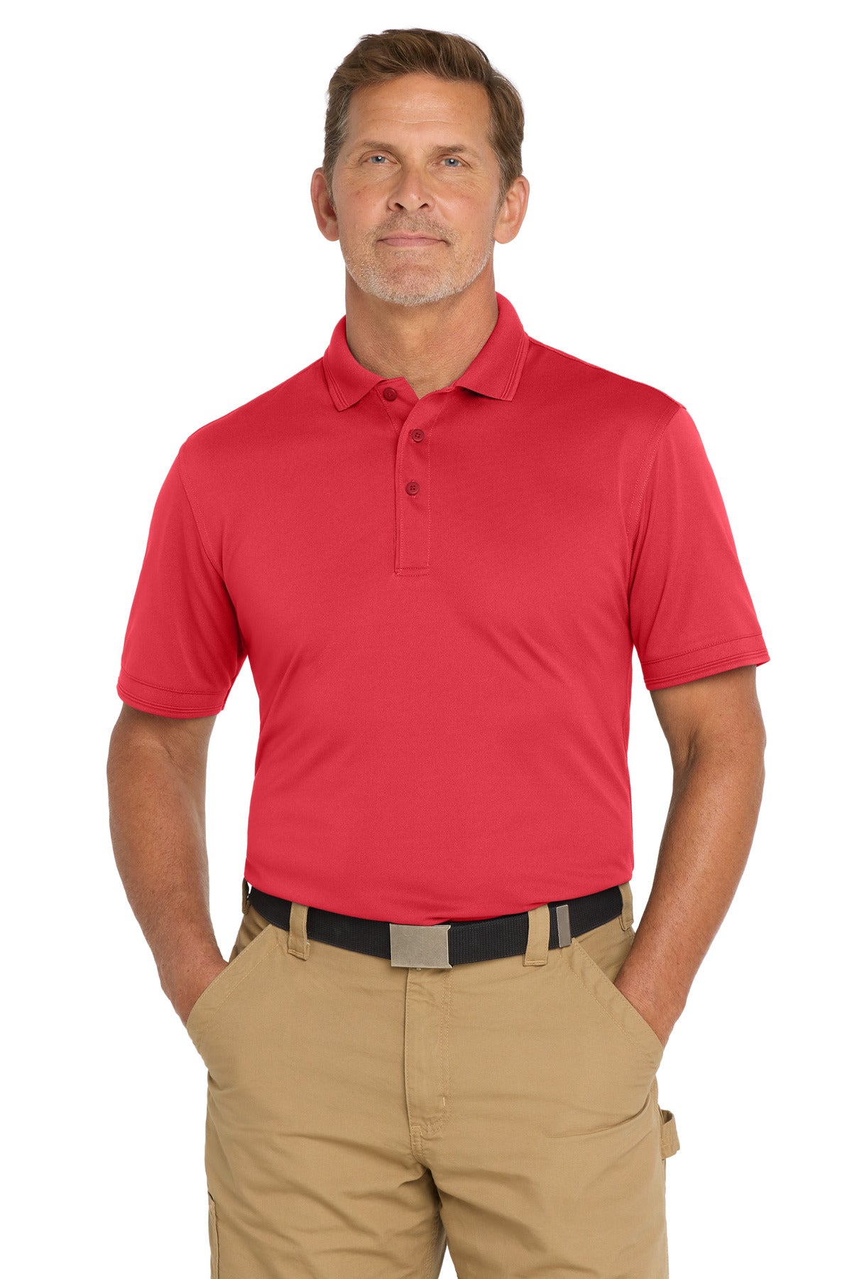 CornerStone Industrial Snag-Proof Pique Polo. CS4020 - Red - front