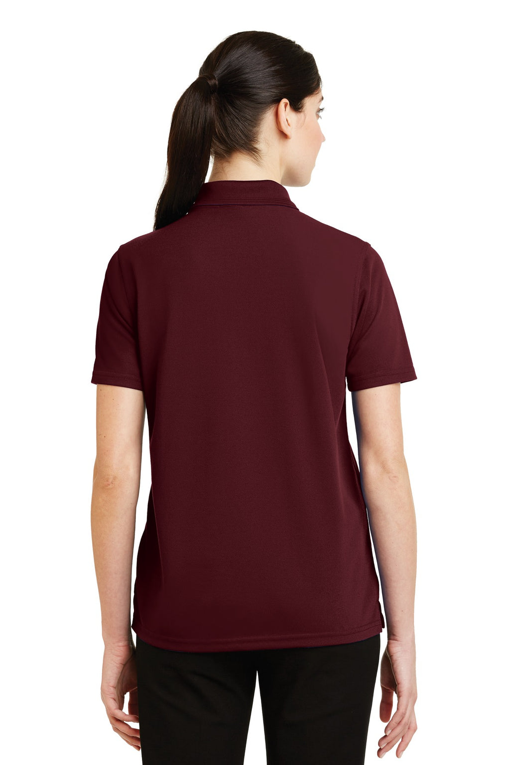 DISCONTINUED CornerStone - Ladies Industrial Pique Polo. CS403 - Burgundy - back