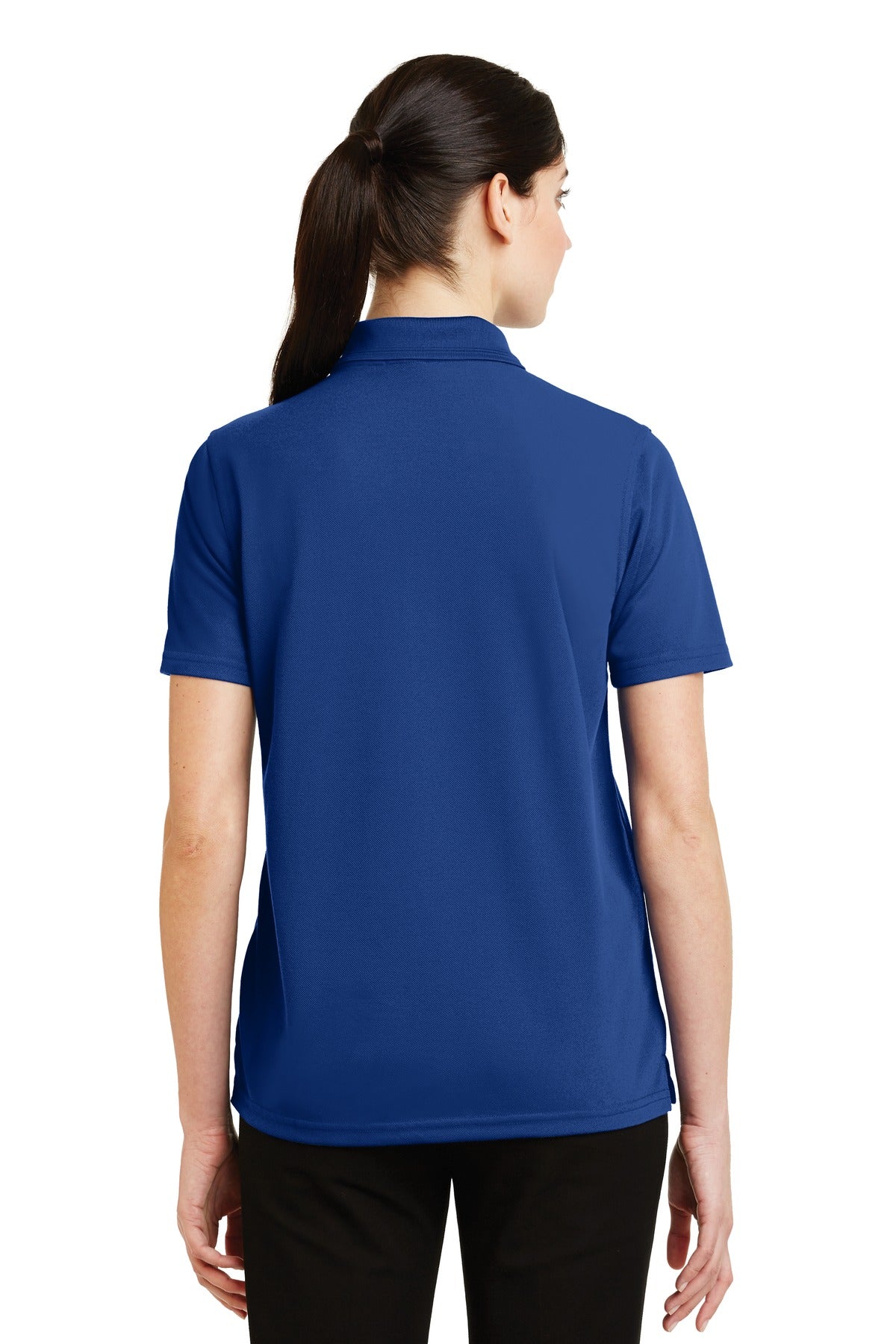 DISCONTINUED CornerStone - Ladies Industrial Pique Polo. CS403 - Royal - back
