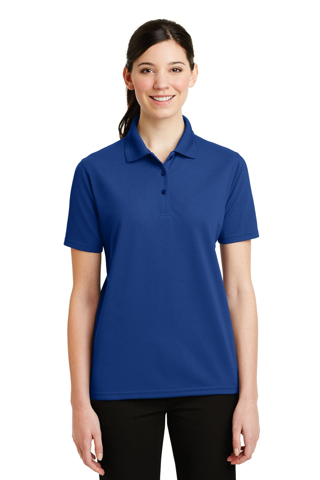 DISCONTINUED CornerStone - Ladies Industrial Pique Polo. CS403 - Royal - front