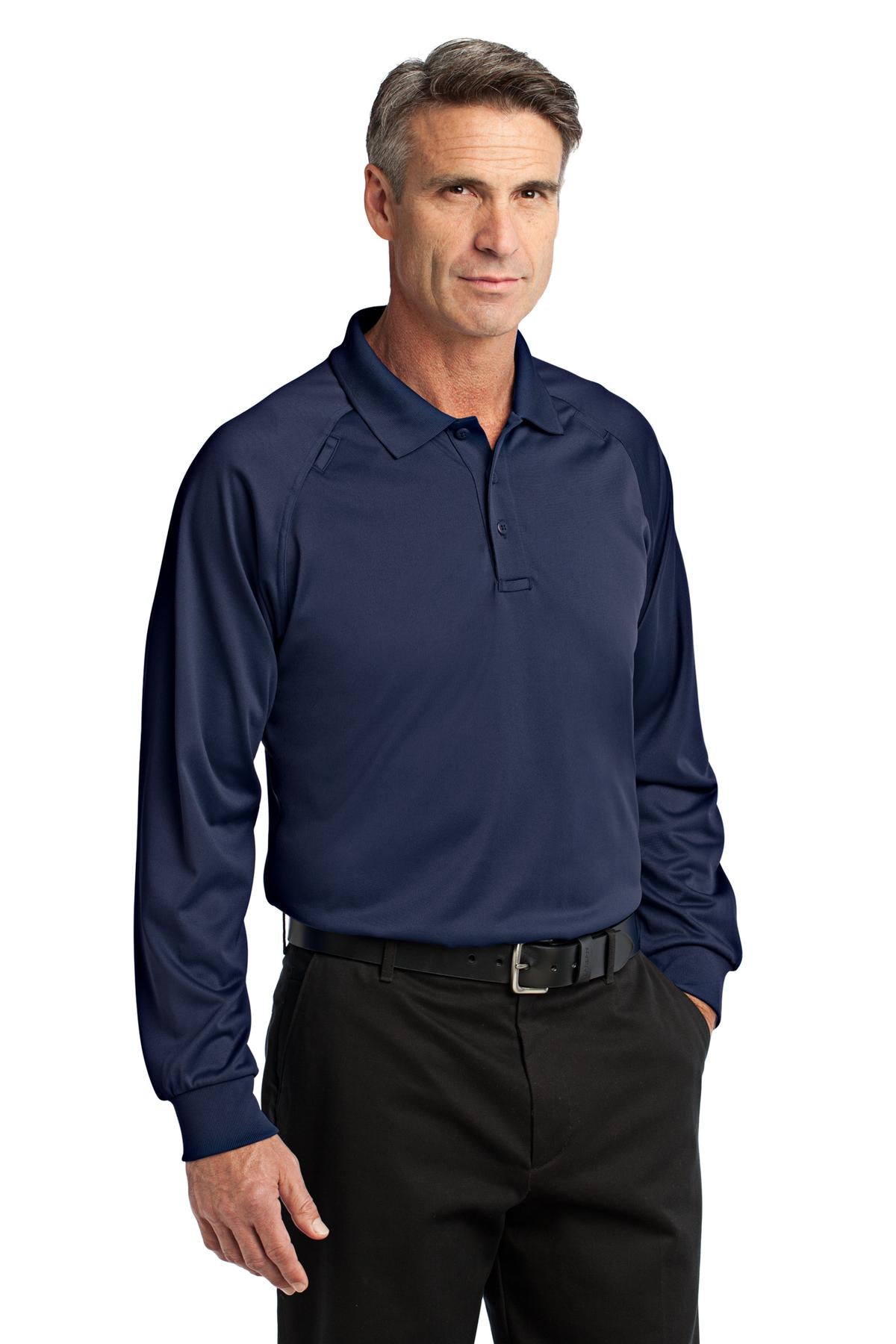 CornerStone - Select Long Sleeve Snag-Proof Tactical Polo. CS410LS - Dark Navy - three_q
