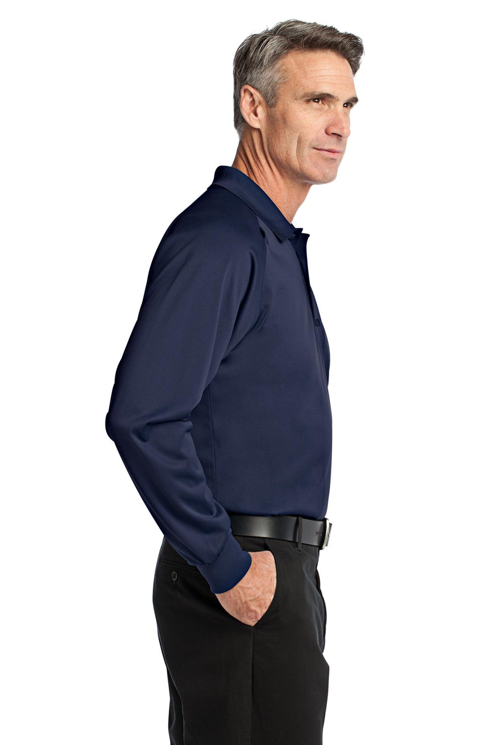 CornerStone - Select Long Sleeve Snag-Proof Tactical Polo. CS410LS - Dark Navy - side