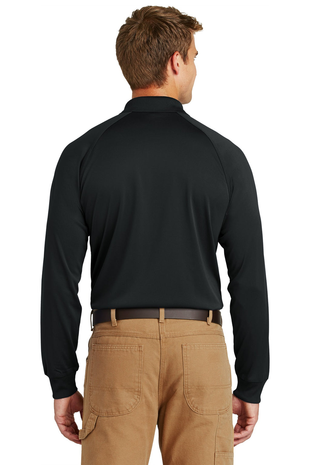CornerStone - Select Long Sleeve Snag-Proof Tactical Polo. CS410LS - Black - back