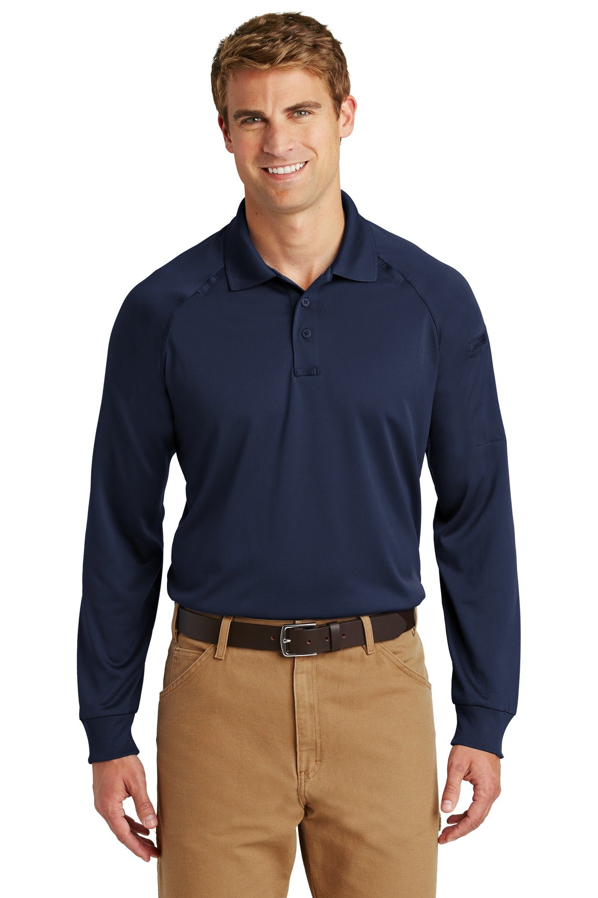 CornerStone - Select Long Sleeve Snag-Proof Tactical Polo. CS410LS - Dark Navy - front