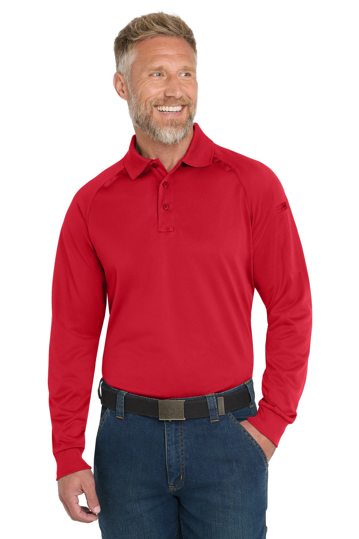 CornerStone - Select Long Sleeve Snag-Proof Tactical Polo. CS410LS - Red - front