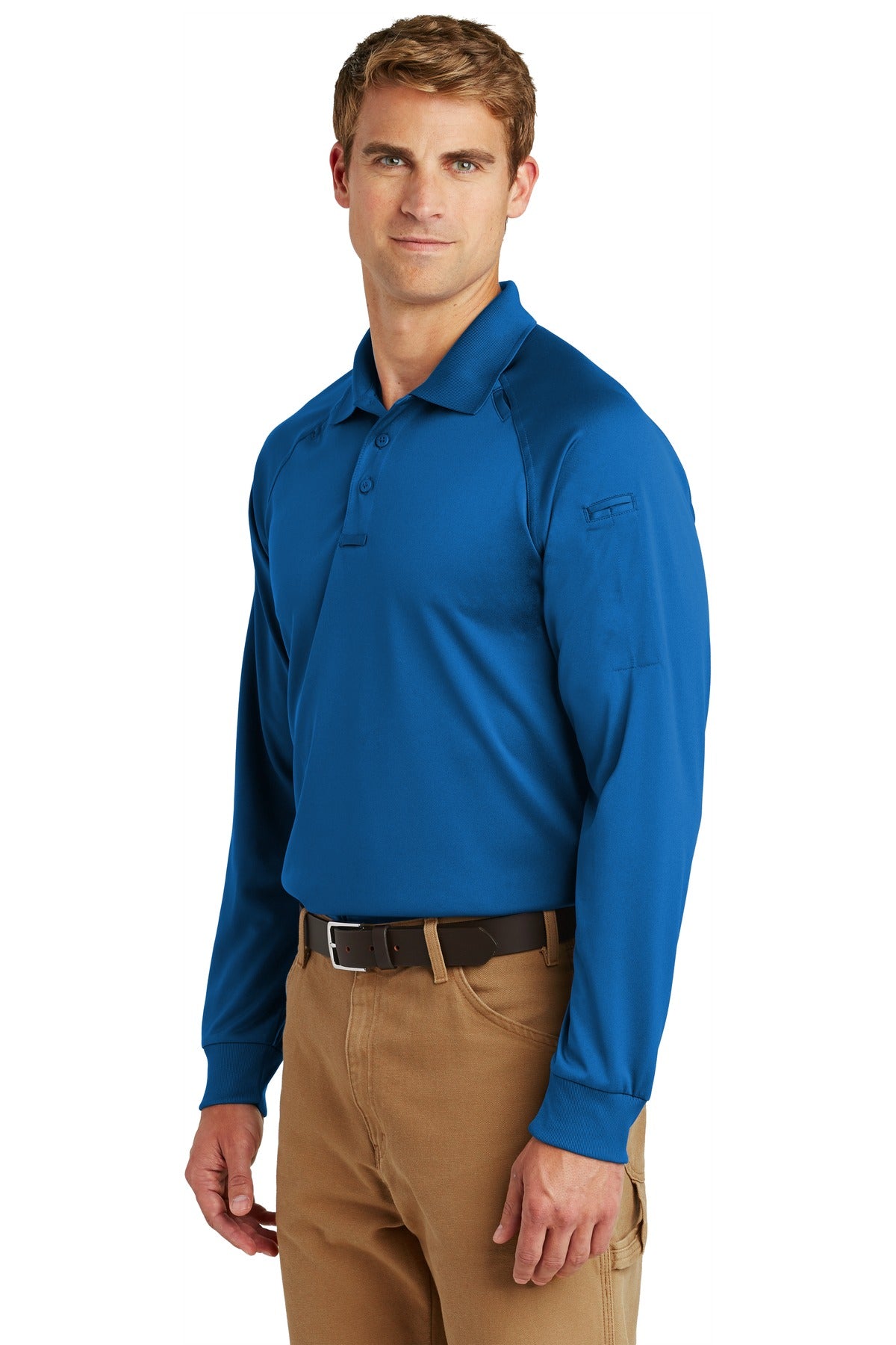 CornerStone - Select Long Sleeve Snag-Proof Tactical Polo. CS410LS - Royal - three_q