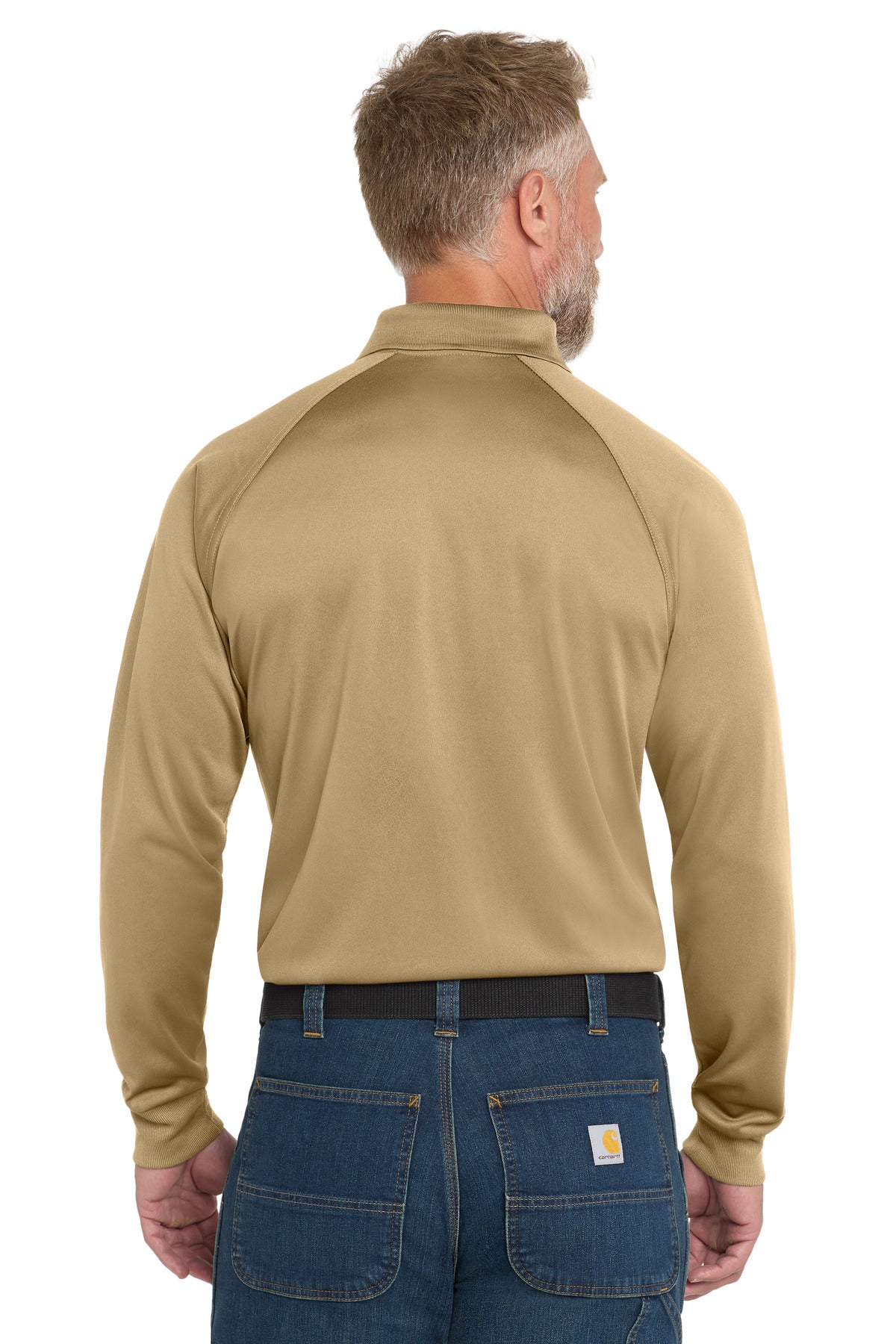 CornerStone - Select Long Sleeve Snag-Proof Tactical Polo. CS410LS - Tan - back