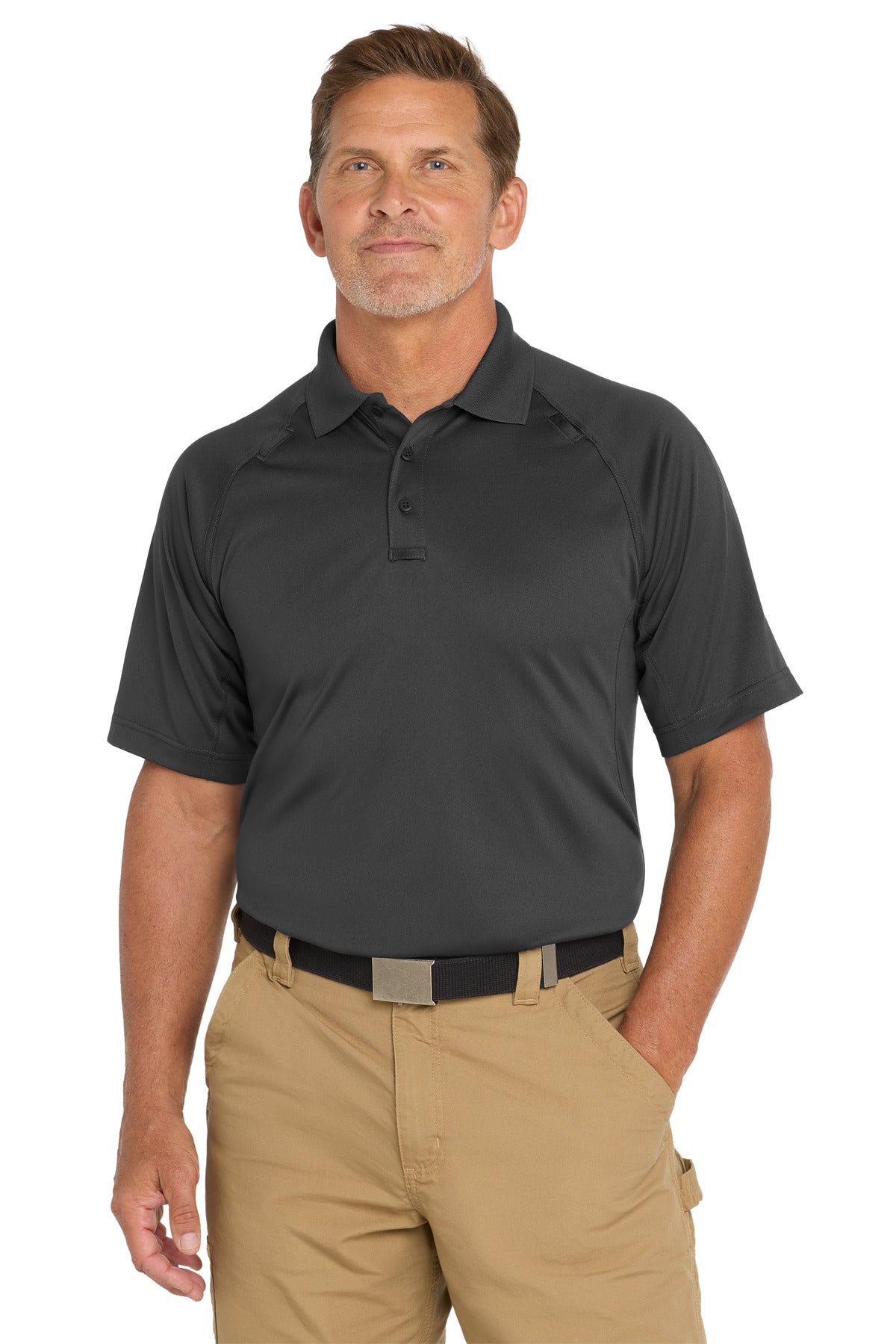CornerStone - Select Snag-Proof Tactical Polo. CS410 - Charcoal - front