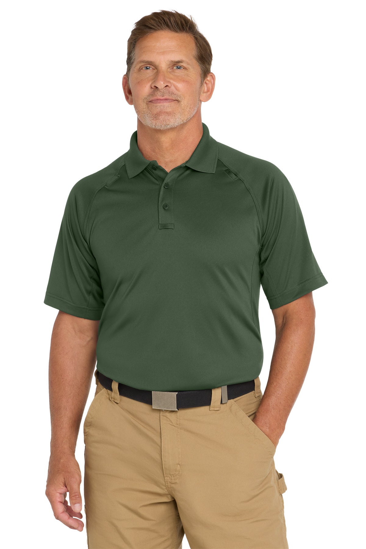 CornerStone - Select Snag-Proof Tactical Polo. CS410 - Dark Green - front