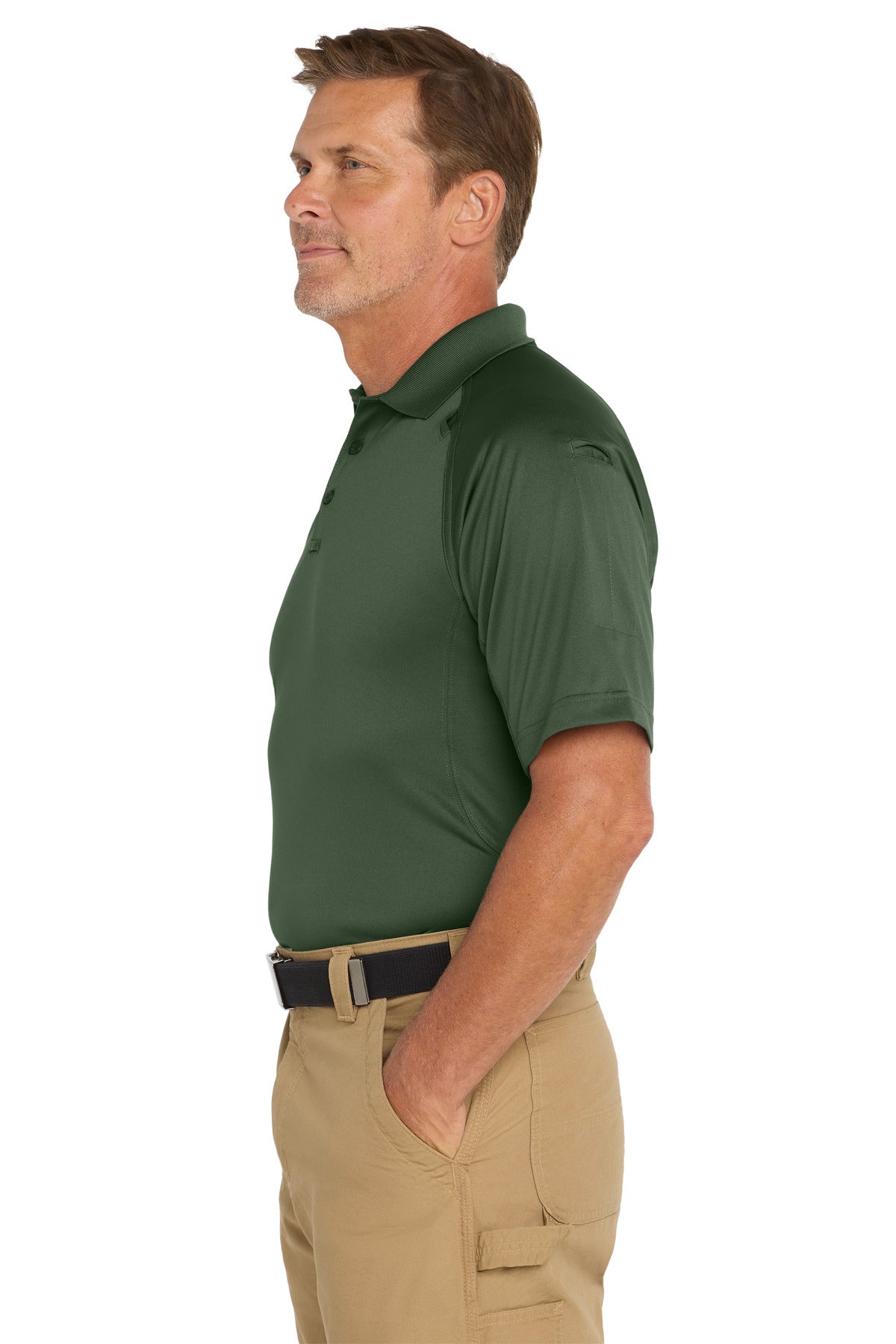 CornerStone - Select Snag-Proof Tactical Polo. CS410 - Dark Green - side