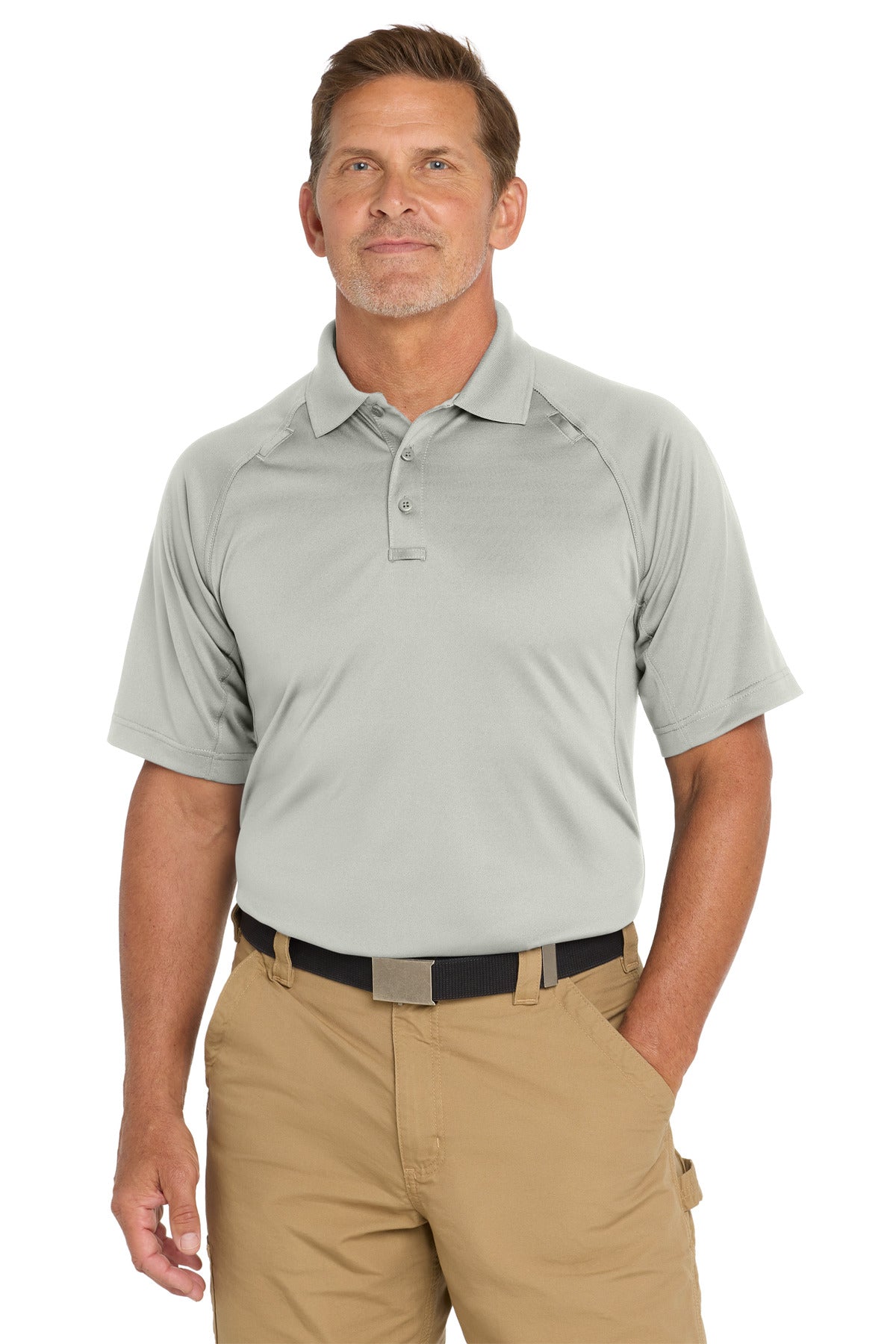 CornerStone - Select Snag-Proof Tactical Polo. CS410 - Light Grey - front