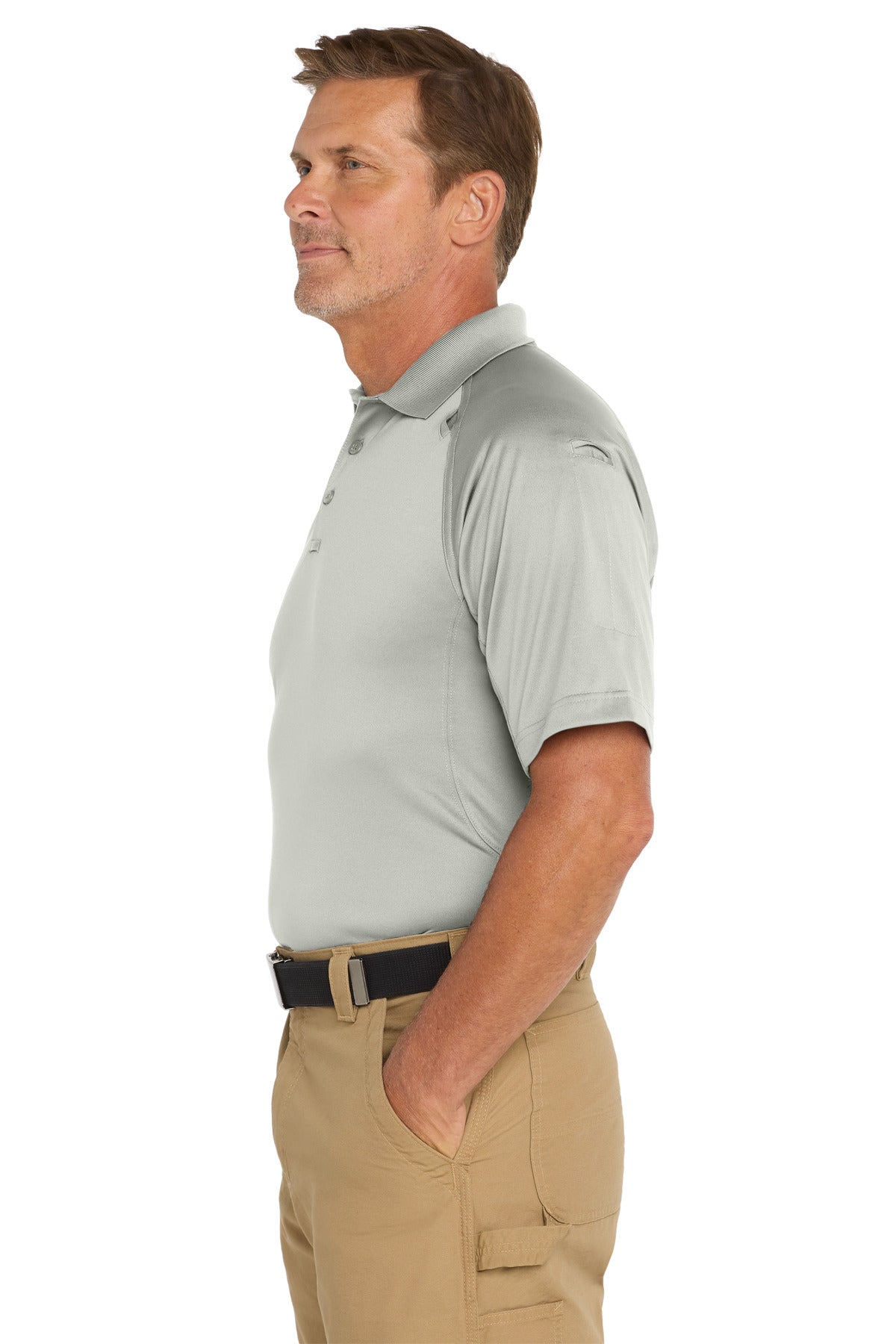 CornerStone - Select Snag-Proof Tactical Polo. CS410 - Light Grey - side