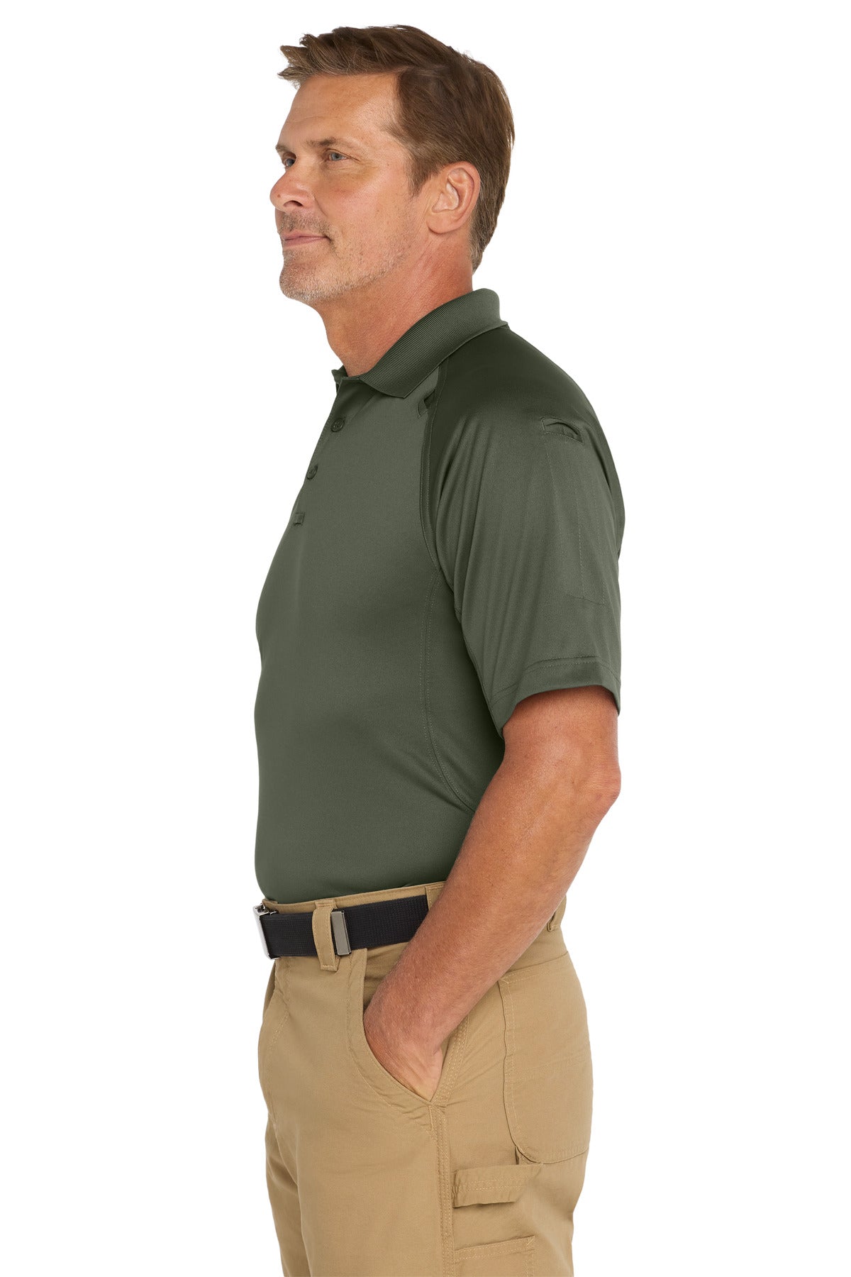 CornerStone - Select Snag-Proof Tactical Polo. CS410 - Tactical Green - side