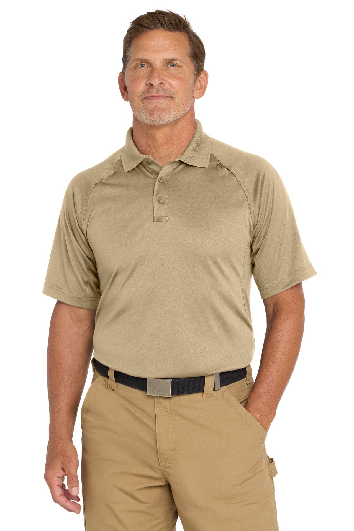 CornerStone - Select Snag-Proof Tactical Polo. CS410 - Tan - front