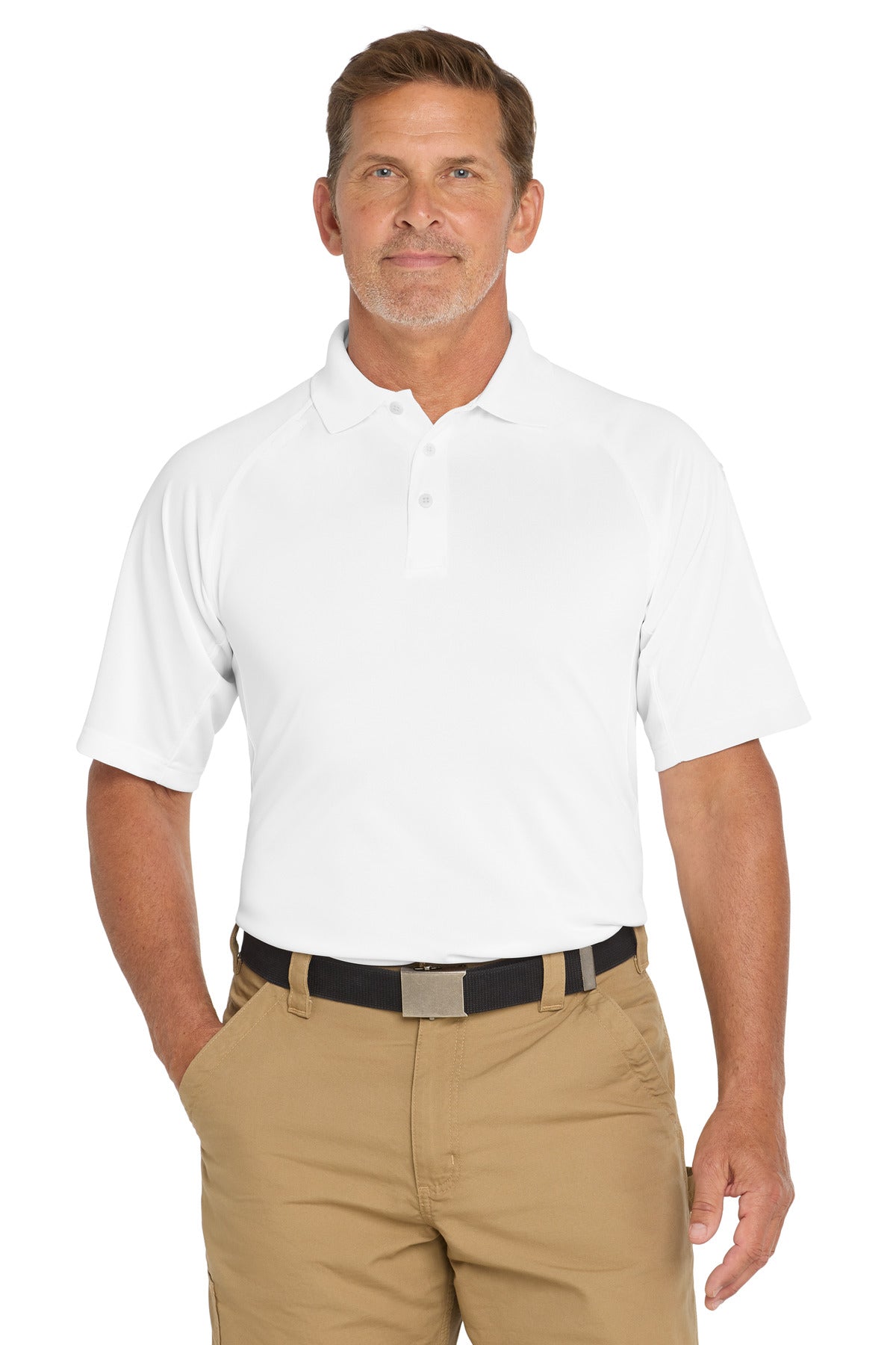 CornerStone - Select Snag-Proof Tactical Polo. CS410 - White - front