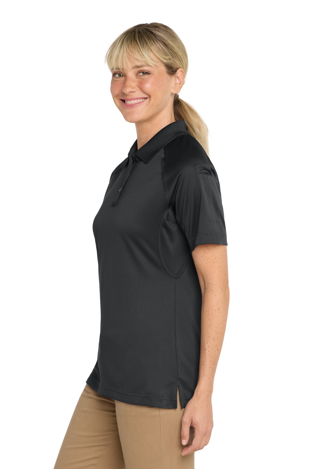 CornerStone Women's Select Snag-Proof Tactical Polo. CS411 - Charcoal - side