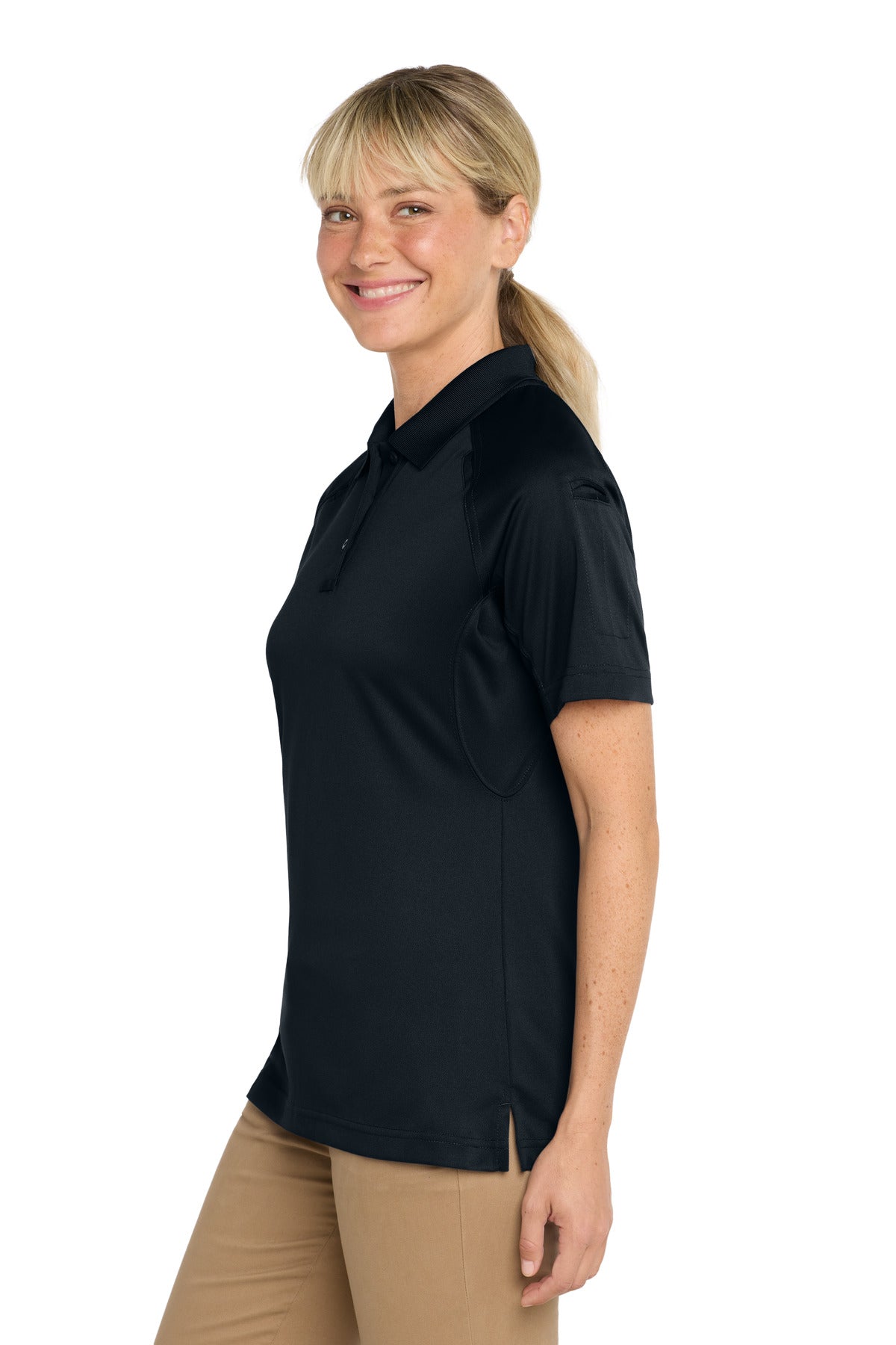 CornerStone Women's Select Snag-Proof Tactical Polo. CS411 - Dark Navy - side