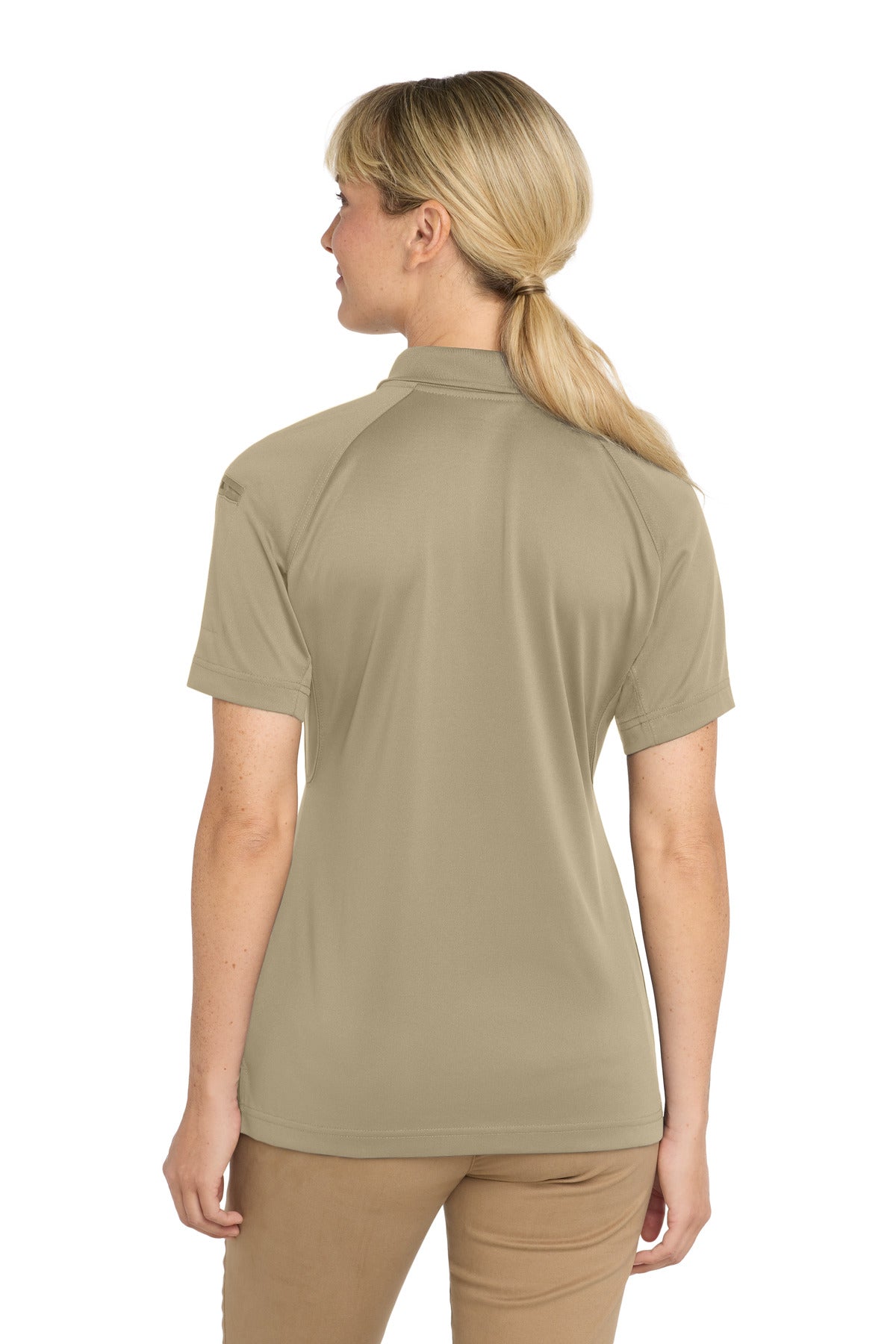 CornerStone Women's Select Snag-Proof Tactical Polo. CS411 - Tan - back