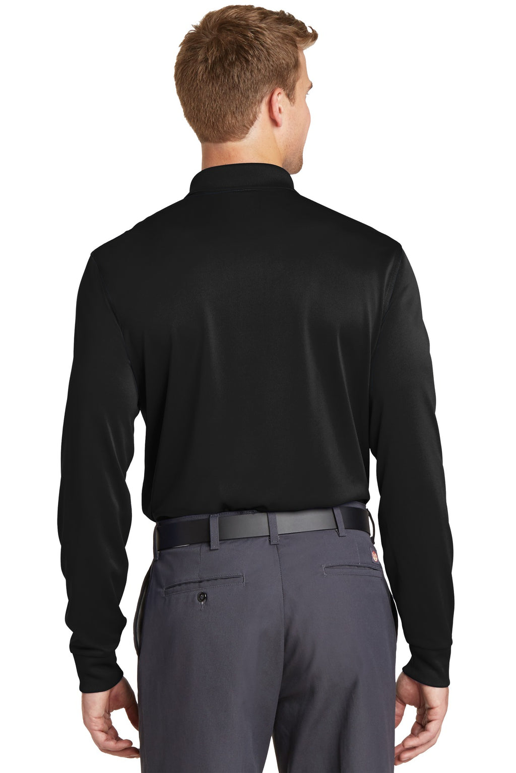 CornerStone Select Snag-Proof Long Sleeve Polo. CS412LS - Black - back