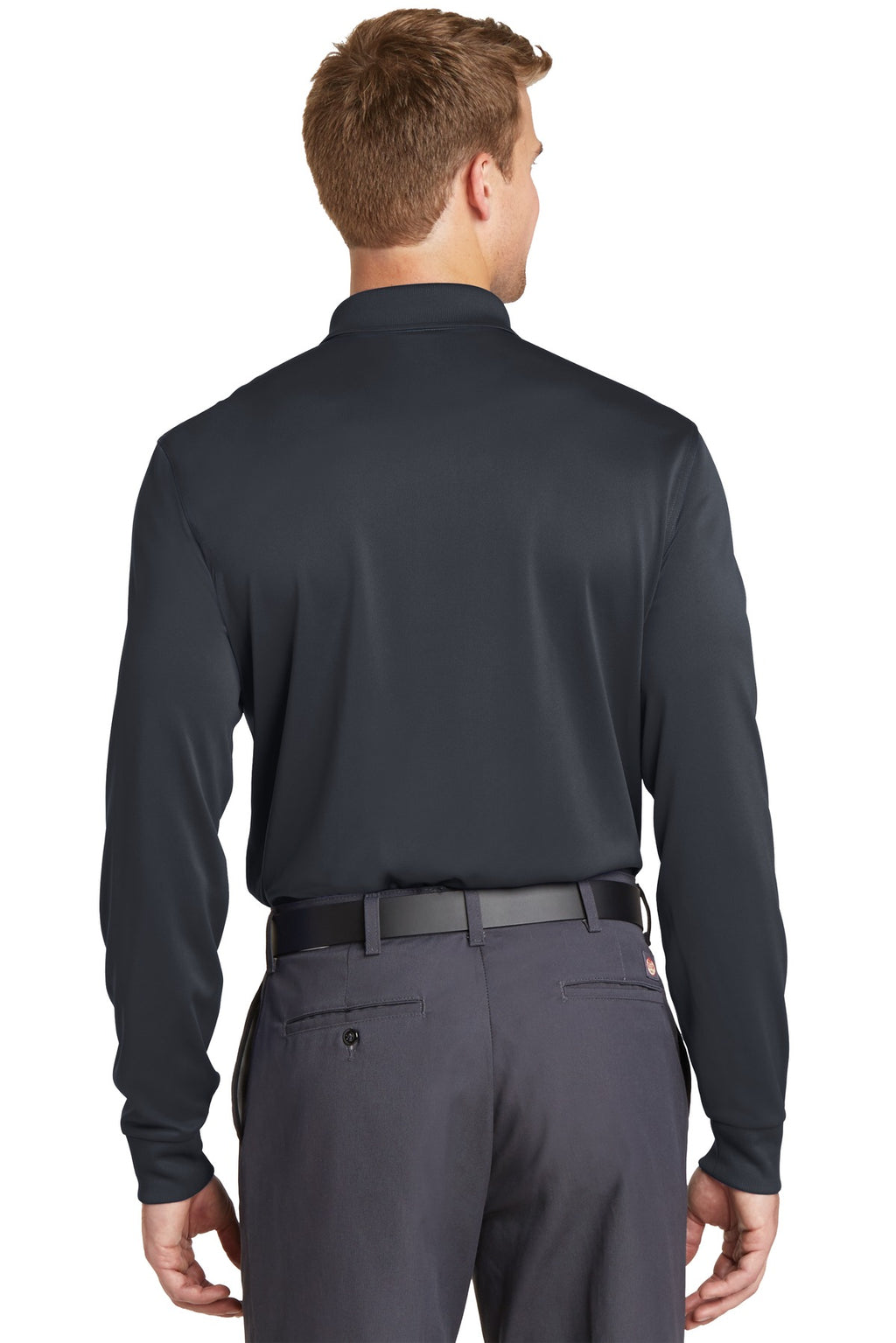 CornerStone Select Snag-Proof Long Sleeve Polo. CS412LS - Charcoal - back