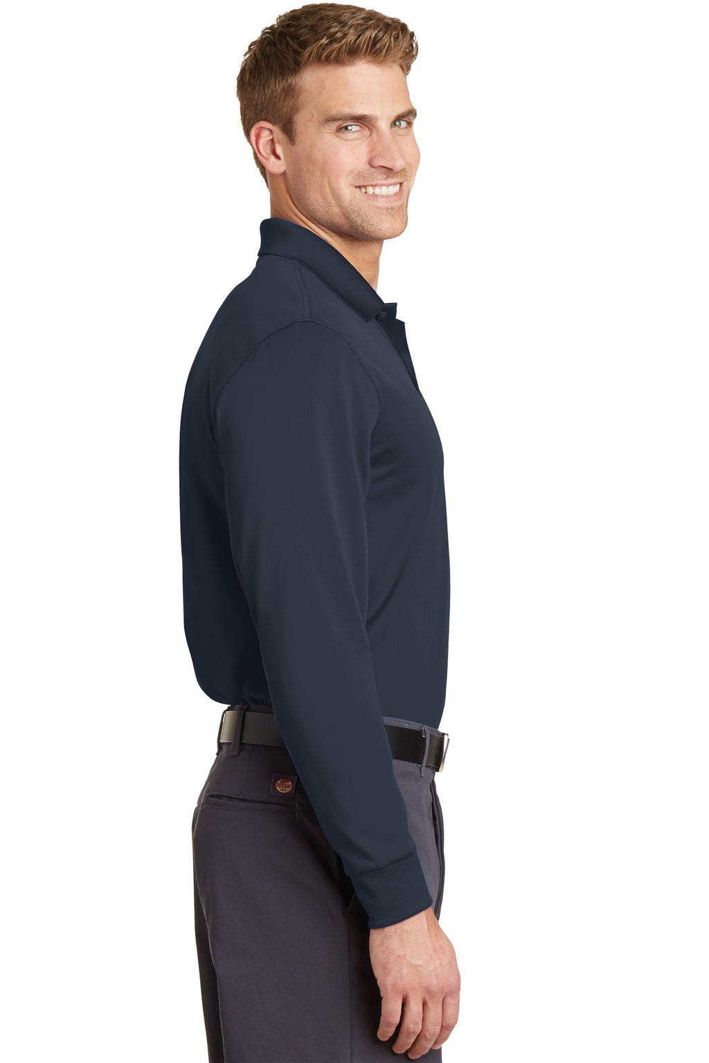 CornerStone Select Snag-Proof Long Sleeve Polo. CS412LS - Dark Navy - side