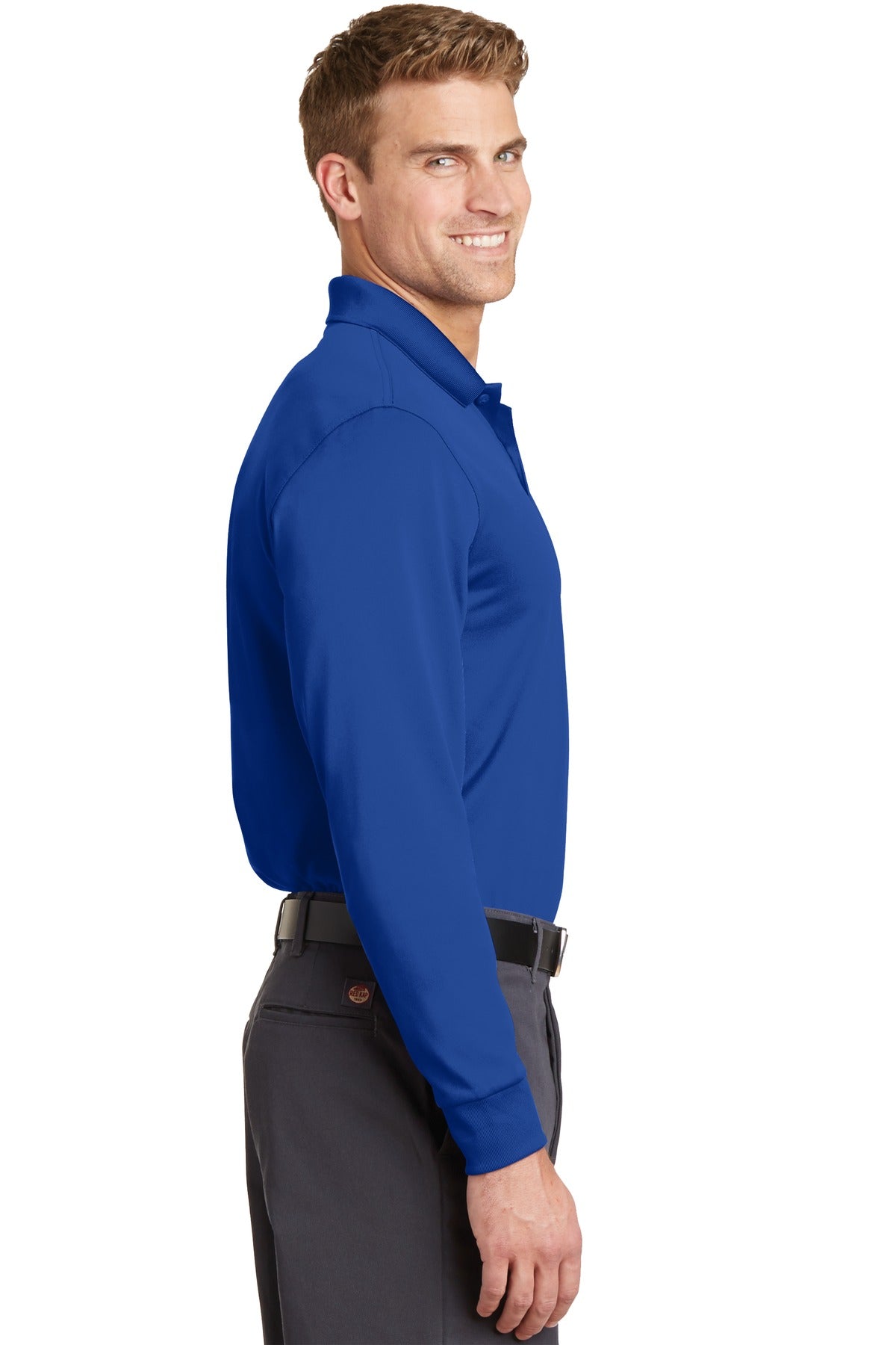 CornerStone Select Snag-Proof Long Sleeve Polo. CS412LS - Royal - side