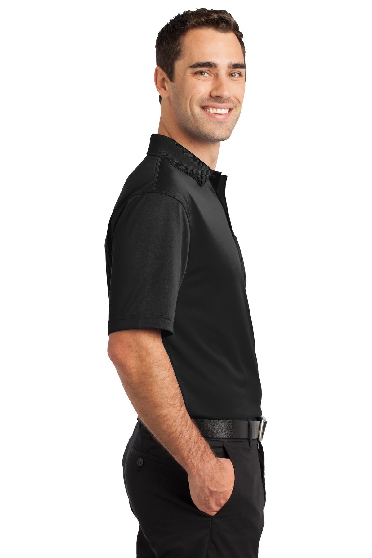 CornerStone Select Snag-Proof Pocket Polo. CS412P - Black - side