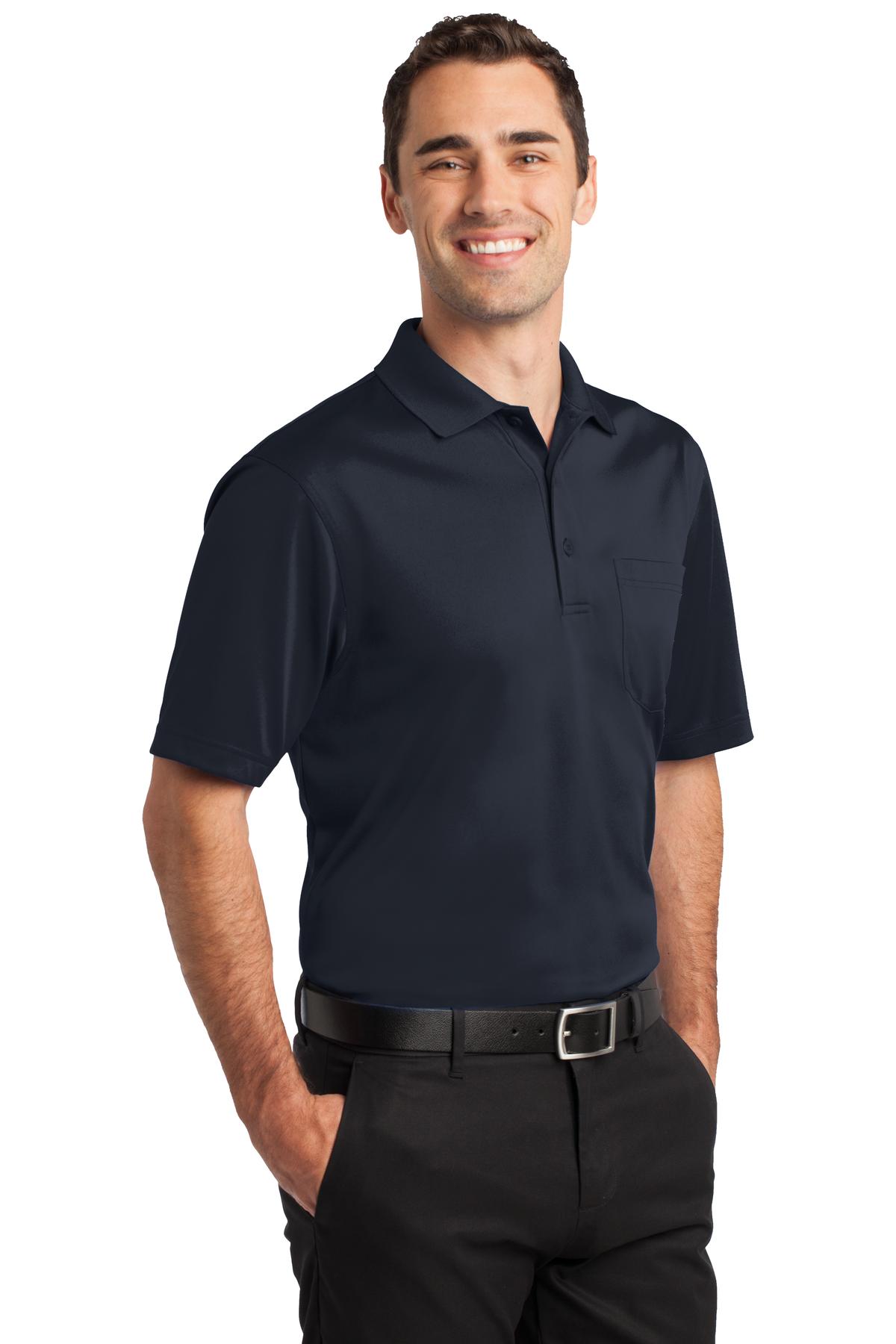 CornerStone Select Snag-Proof Pocket Polo. CS412P - Dark Navy - three_q